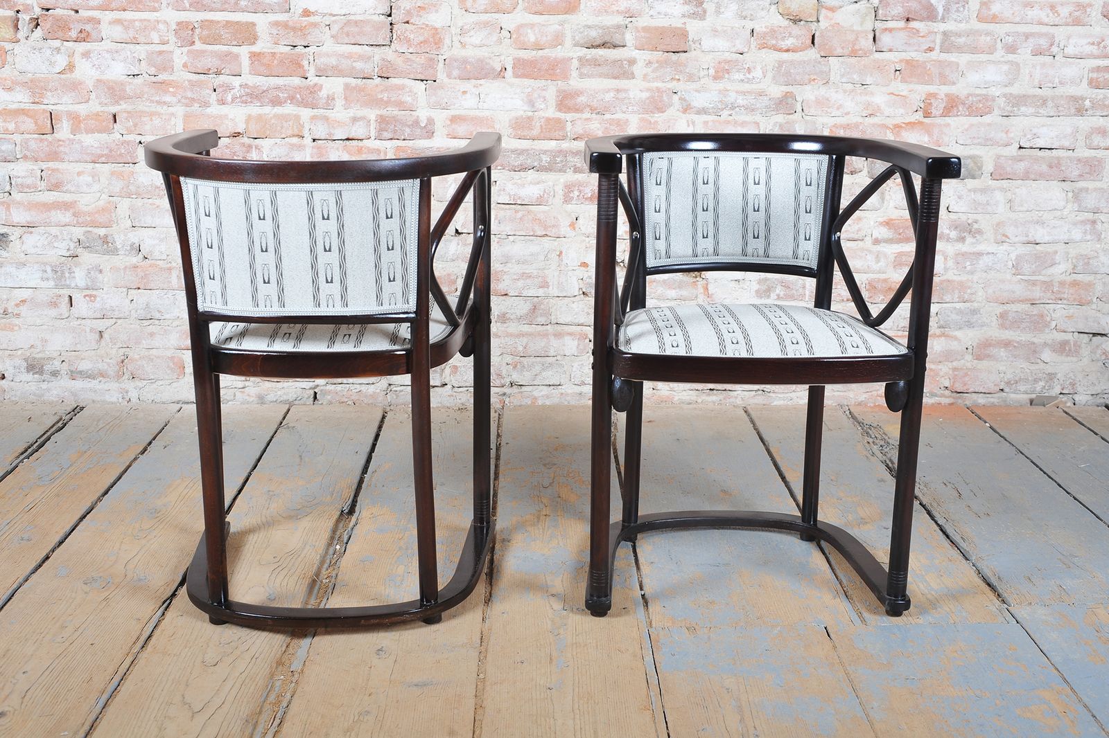 Furniture Restored Art Nouveau Seating Set, By J.F.M. Hoffmann, Beech, Austria, 1910s photo