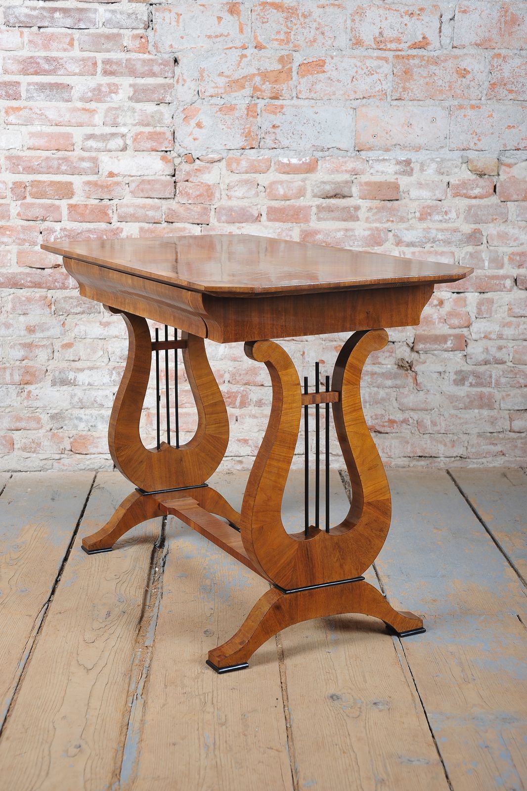 Restored Biedermeier Writing Desk, Walnut, Reived Polish, Austria, 1820s photo furniture