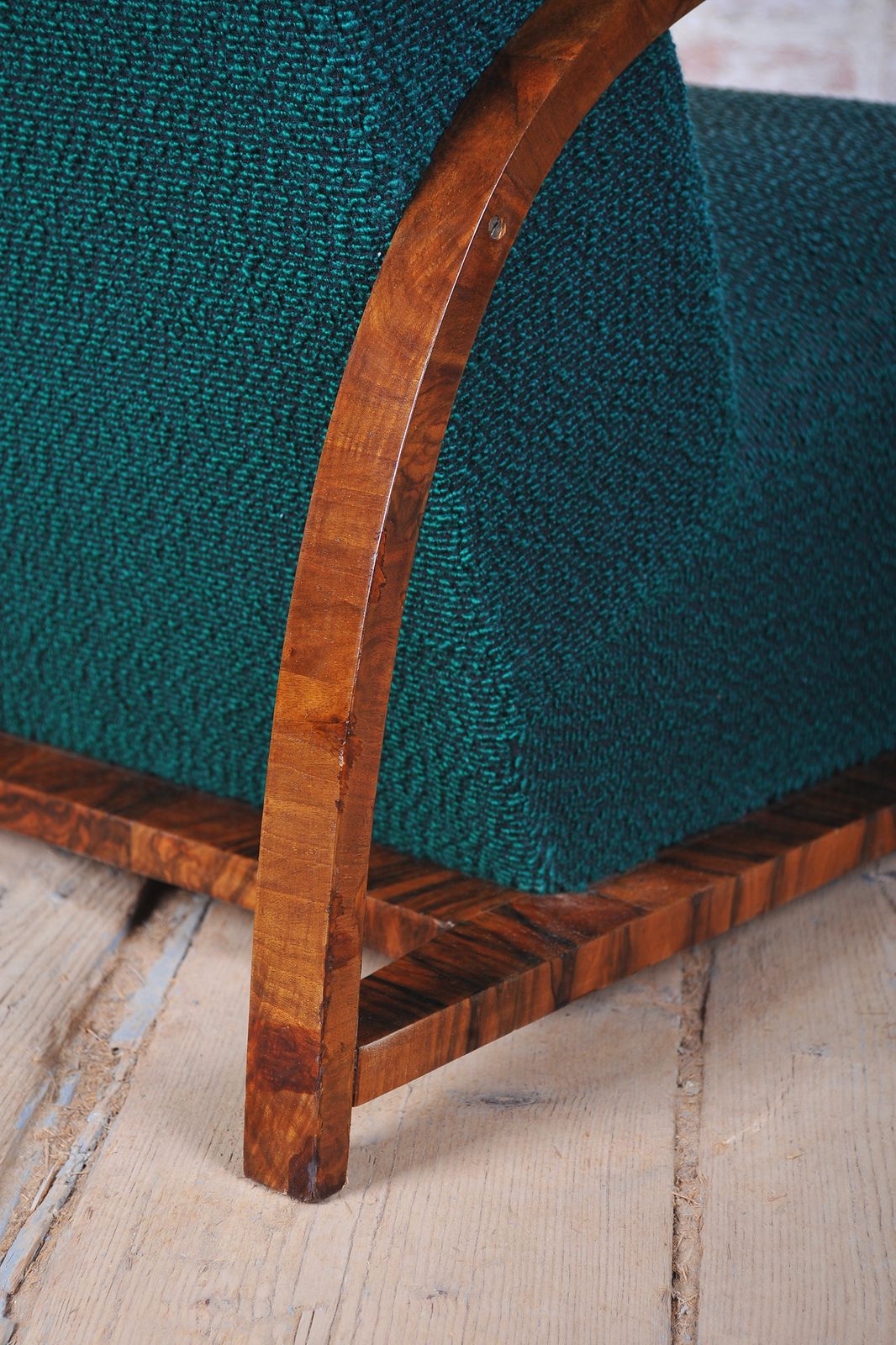 Restored Art Deco Armchair, Walnut, Original Upholstery, Repolished, Czech, 1920s photo vinterior