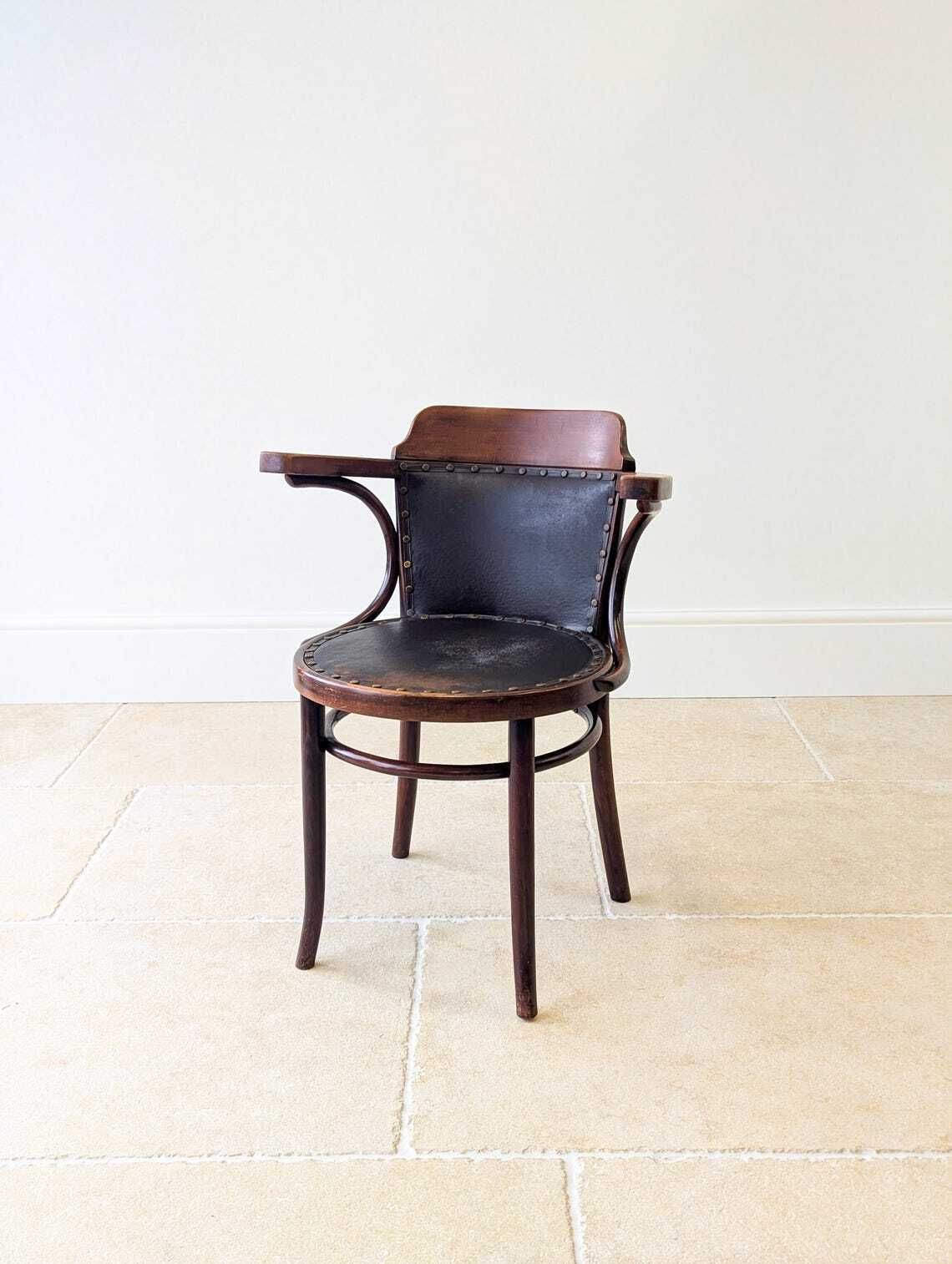 Antique Edwardian Thonet Bentwood Café Armchair C.1910