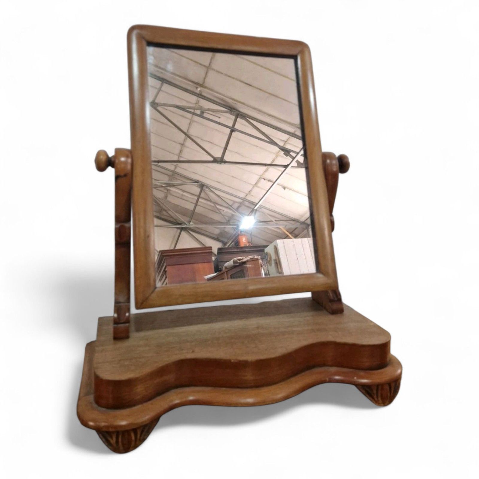 Victorian Dressing Table Top Mirror Antique Carved Vanity Bathroom Mirror photo vintage