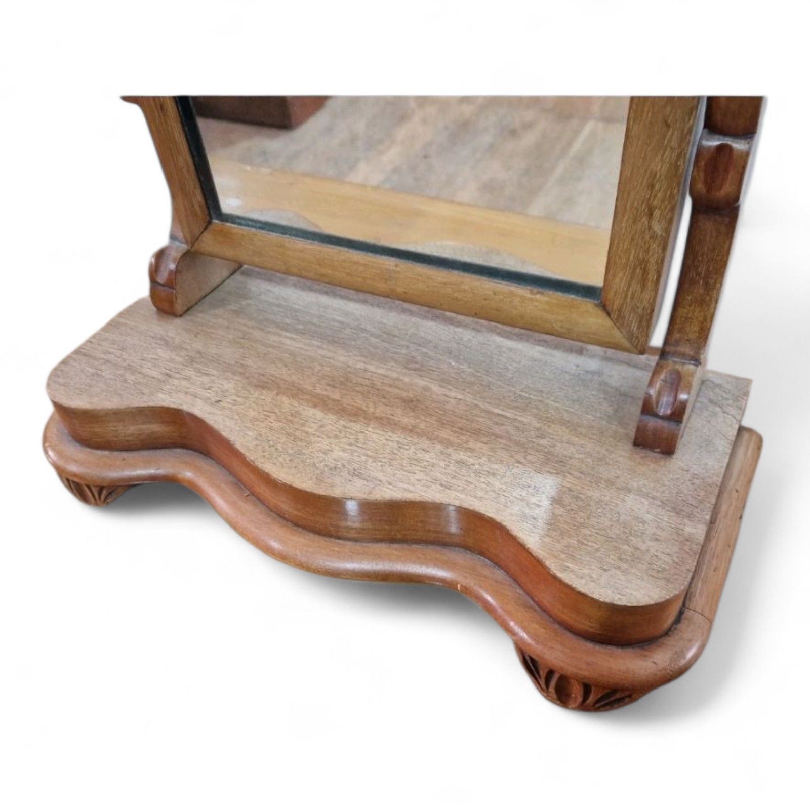 photo vinterior Victorian Dressing Table Top Mirror Antique Carved Vanity Bathroom Mirror