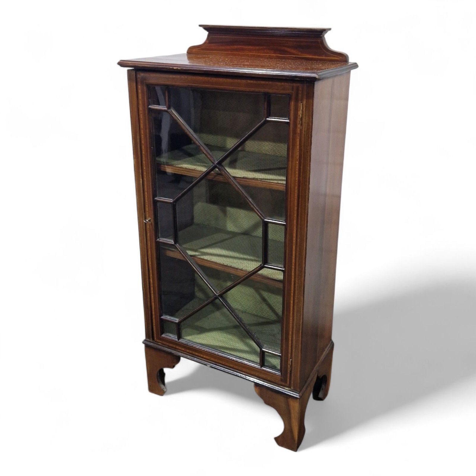 Antique Mahogany Display Cabinet Edwardian Single Door Inlaid Side Cabinet photo Furniture