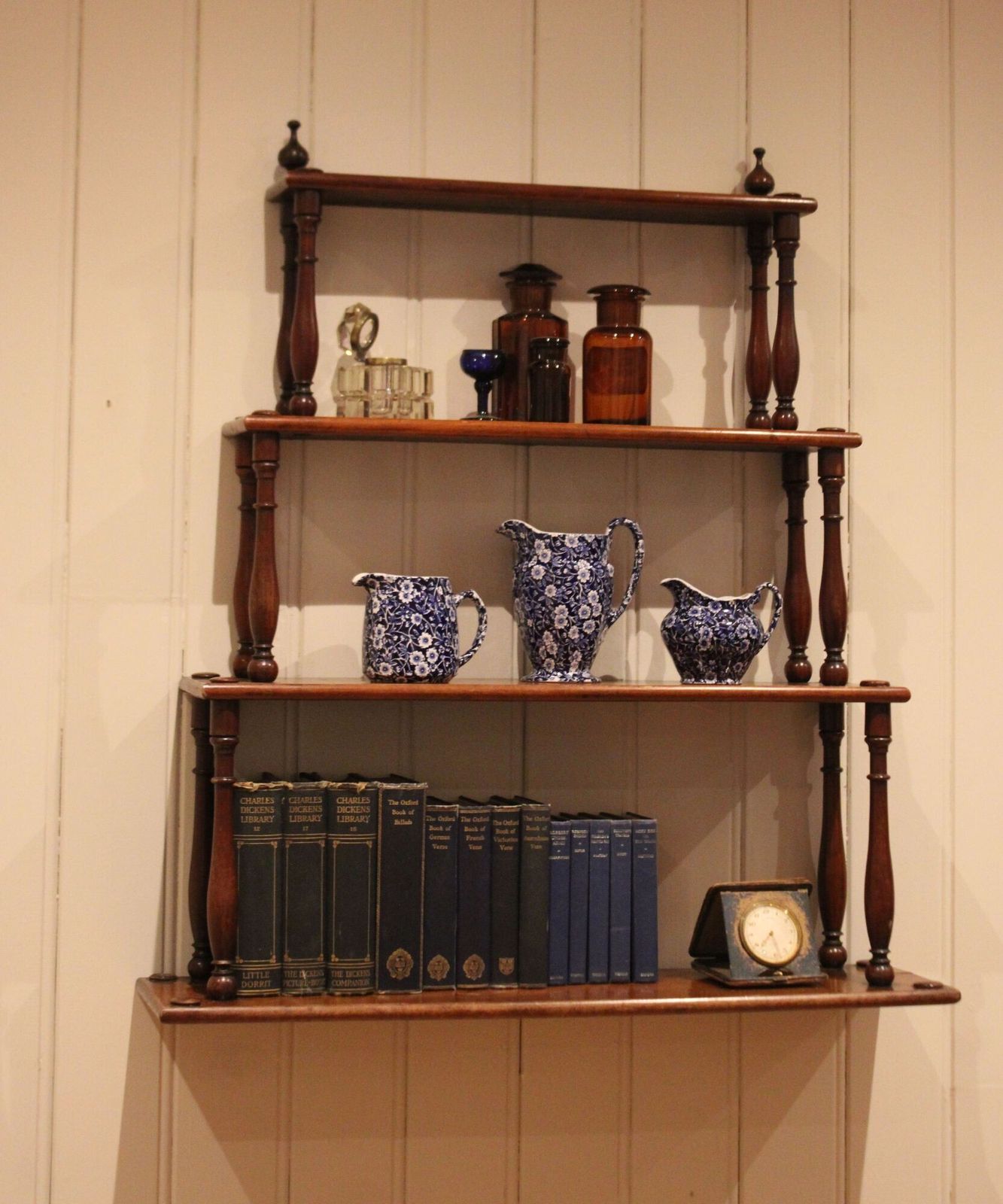 French Mahogany Waterfall Wall Shelves photo 325.0