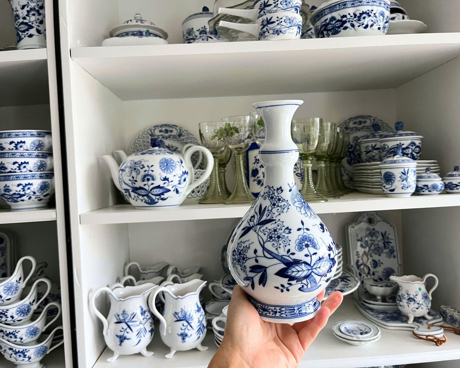 Blauw Uienmotief Tulpenvaas | 1 Stuk | Zwiebelmuster Porselein photo 256.0