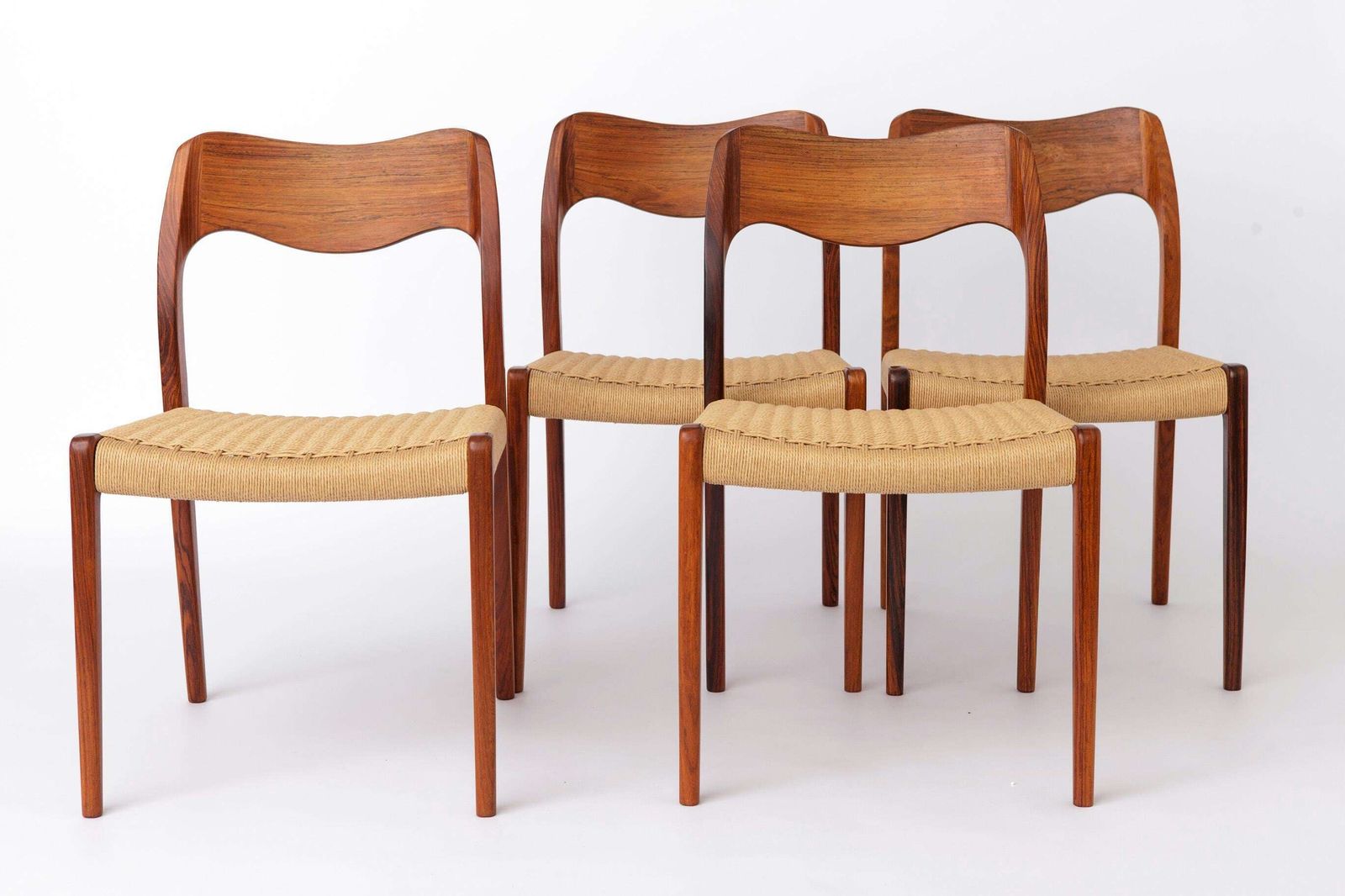 4 Of 6 Niels Otto Møller Model 71 Chairs, 1960s Danish Mid Century, Rosewood Dining Chairs photo for sale