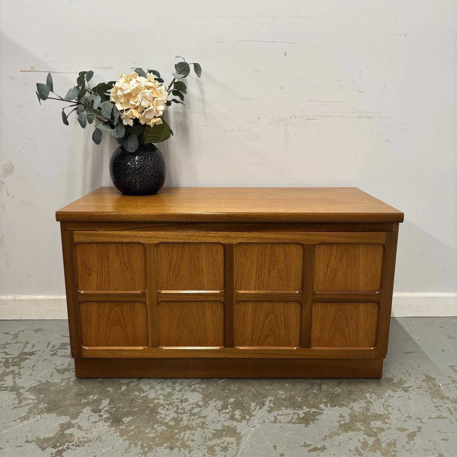 Nathan Mid Century Media Unit Teak Cabinet Retro Storage Drop Down Door photo for sale