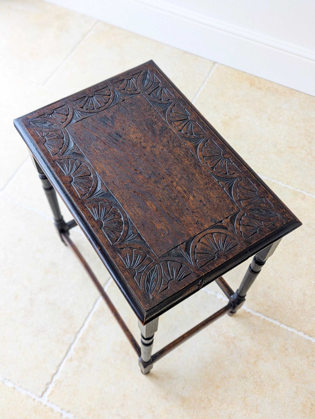 Antique Edwardian Carved Oak Occasional Table C.1910 photo furniture