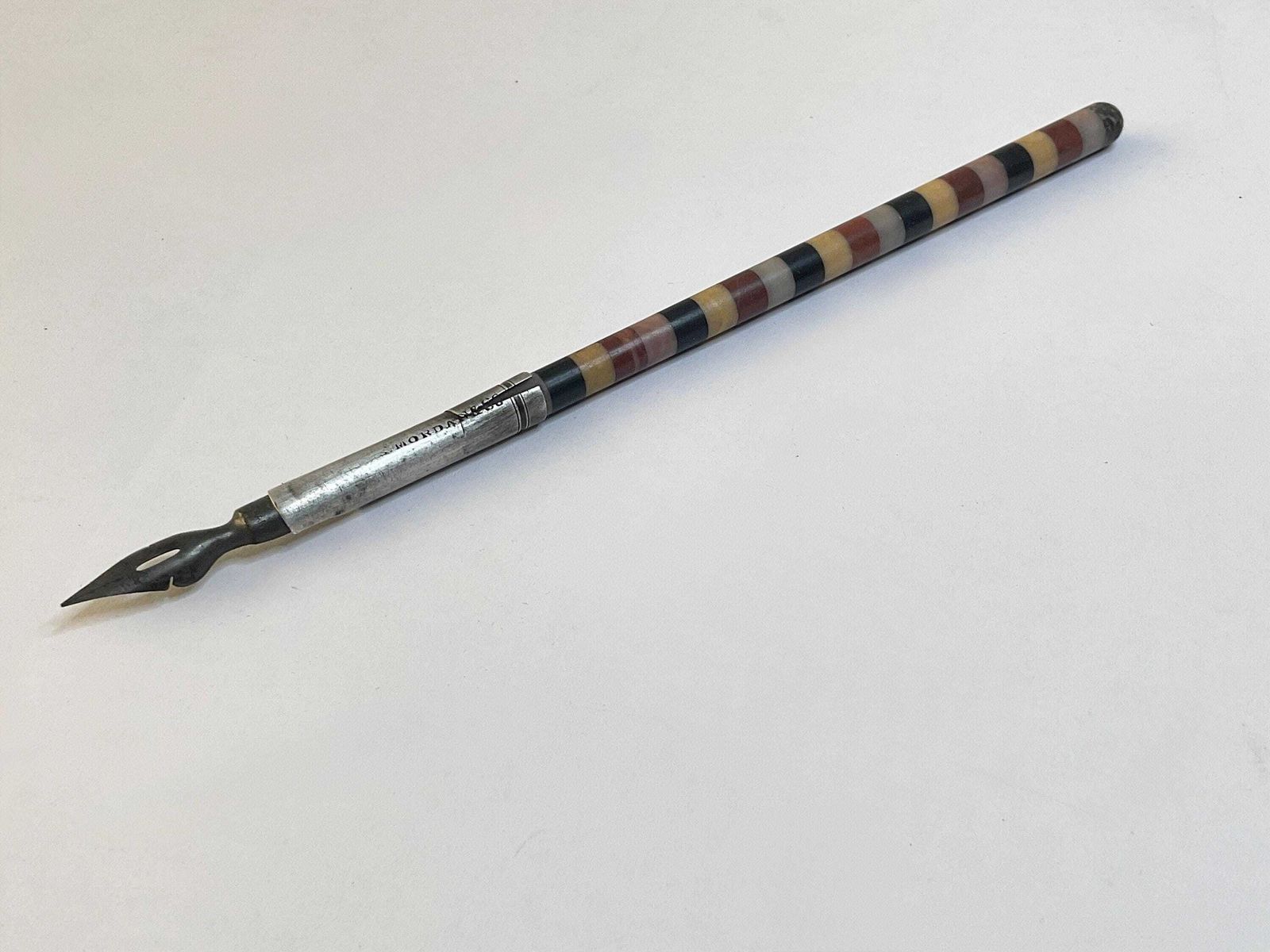 Victorian S. Mordan & Co Dip Pen, Rare Agate Shaft, C1880 photo furniture