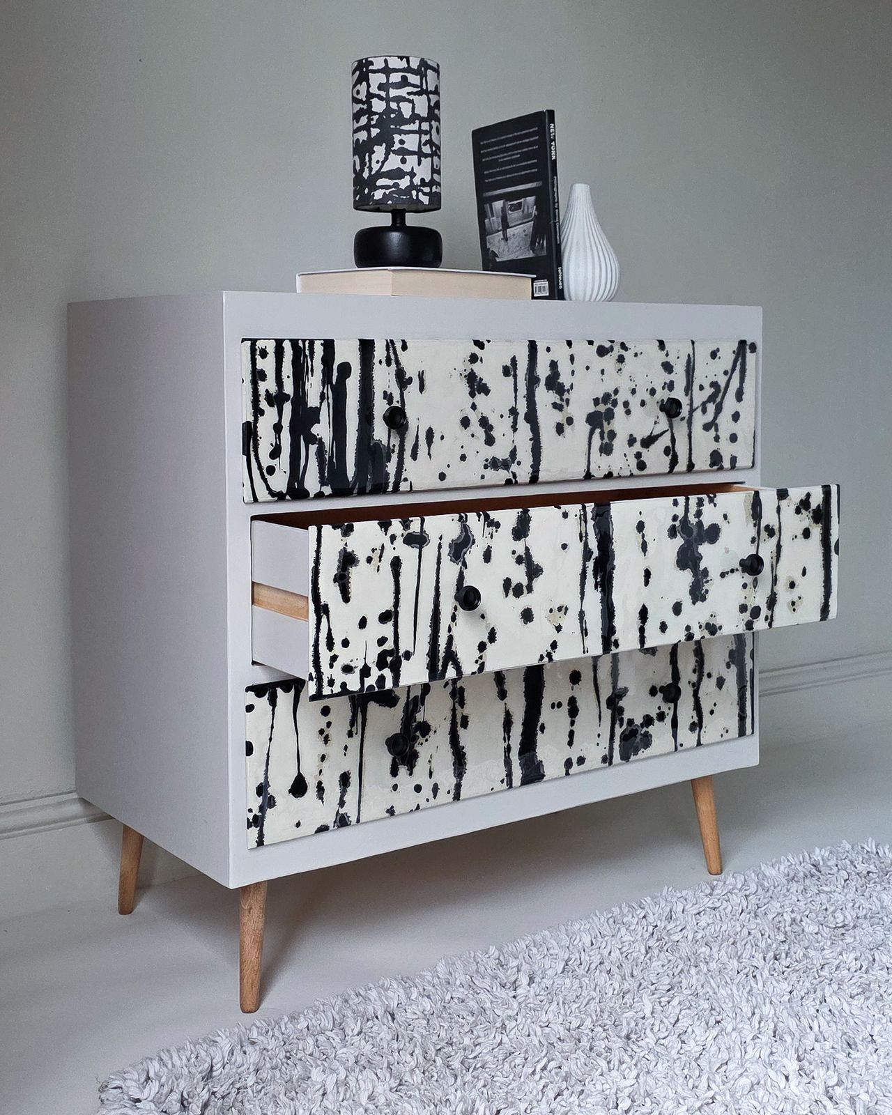 Abstract Mid Century Resin Chest Of Drawers photo furniture