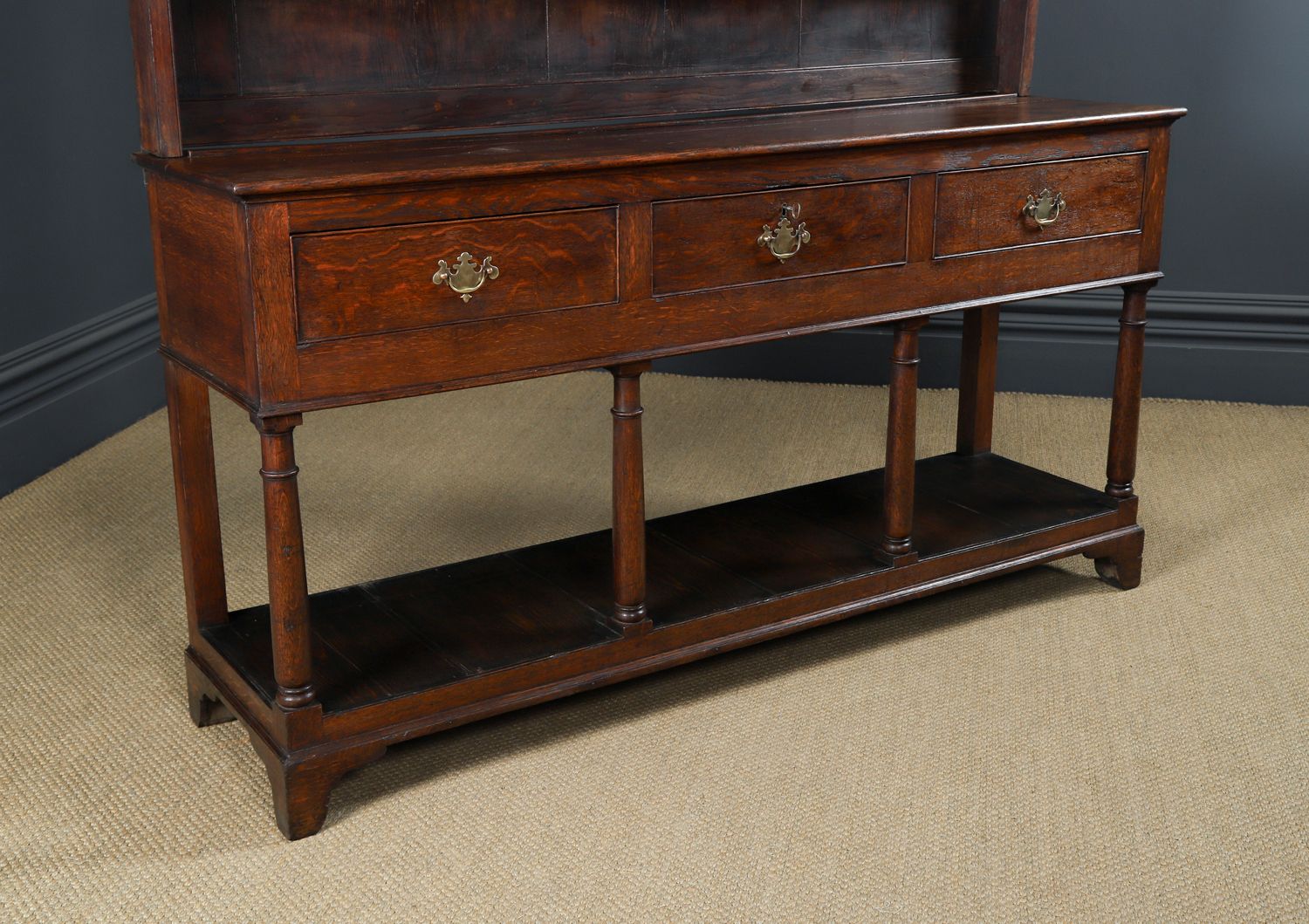 Antique Welsh Oak Joined Pot Board Dresser Base & Rack Sideboard (Circa 1800) photo furniture