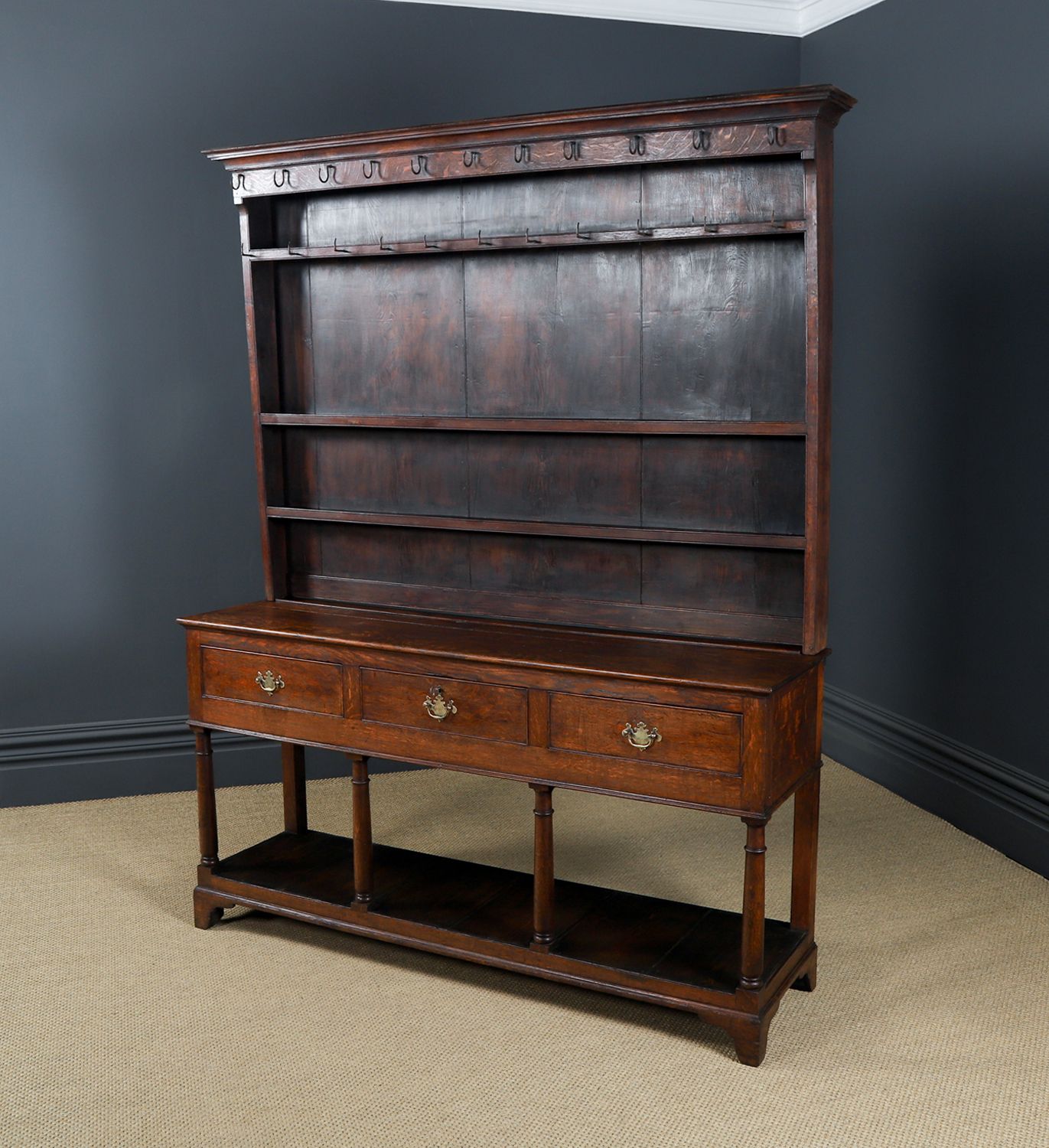 Antique Welsh Oak Joined Pot Board Dresser Base & Rack Sideboard (Circa 1800) photo buy