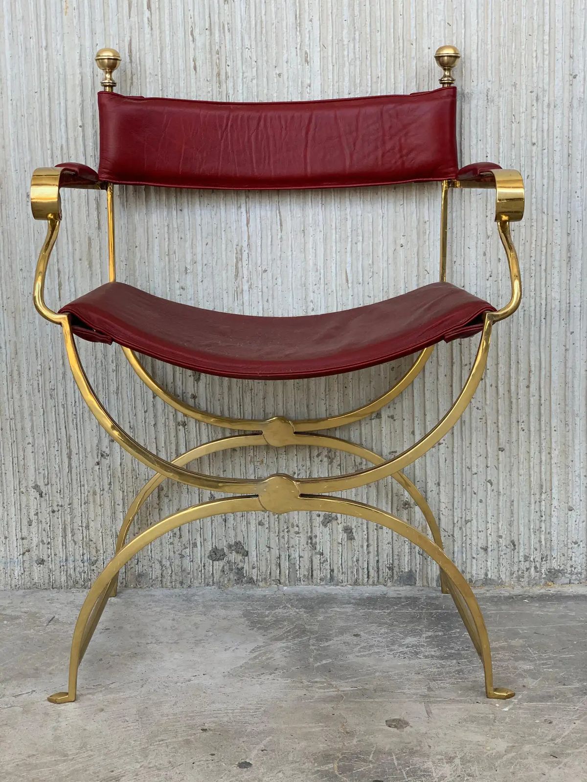 Fauteuils Savonarola de metteur en scène italiens, chromés et en cuir, Hollywood Regency, années 1960 photo for sale