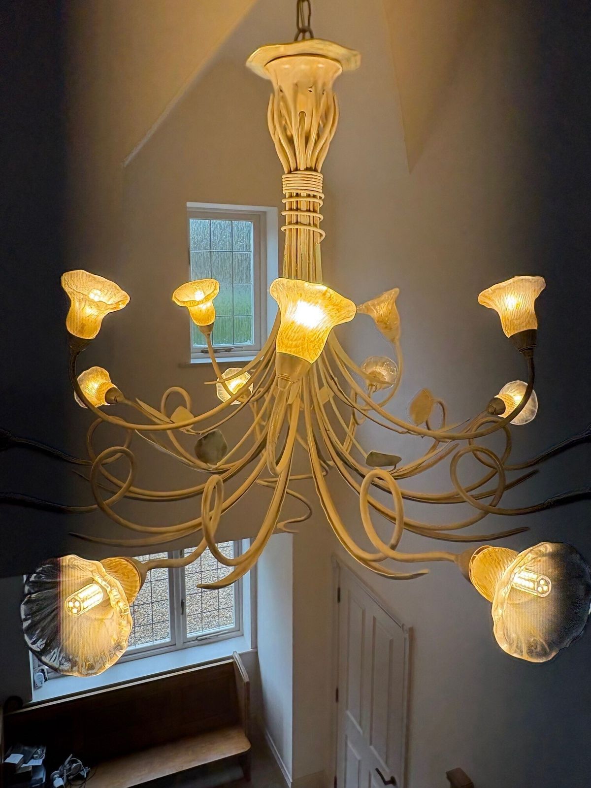 Stunning  Italian Designer Chandelier By "Masca" Of Florence photo 1035.0