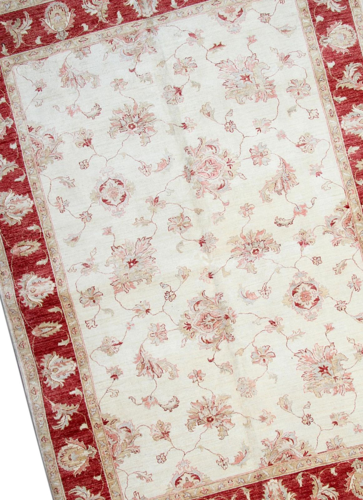 Traditional Cream Red Ziegler Carpet Handmade Wool Oriental Area Rug photo furniture