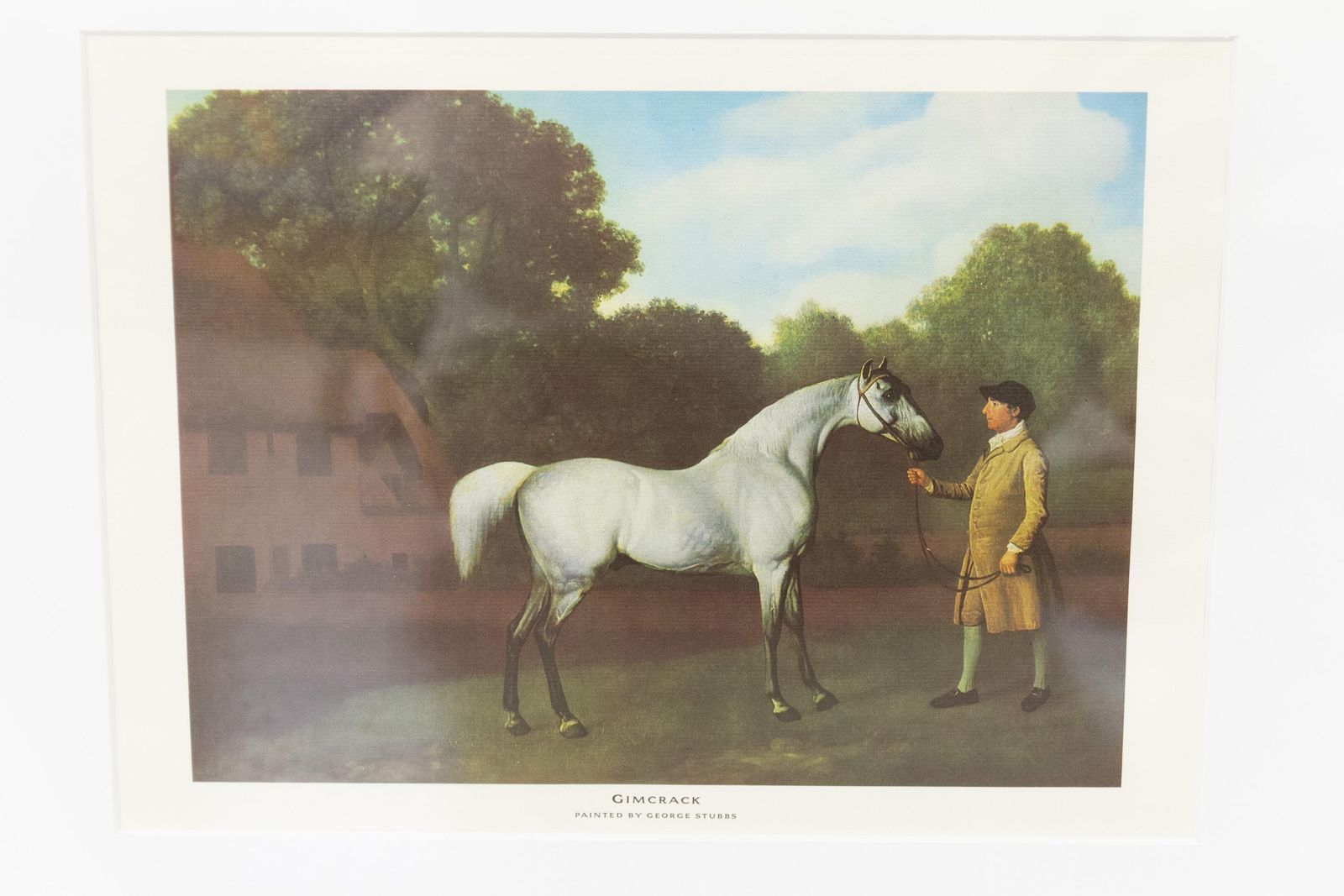 Framed Print Of Grey Horse "Gimcrack" By George Stubbs, Late 20th Century. photo vintage