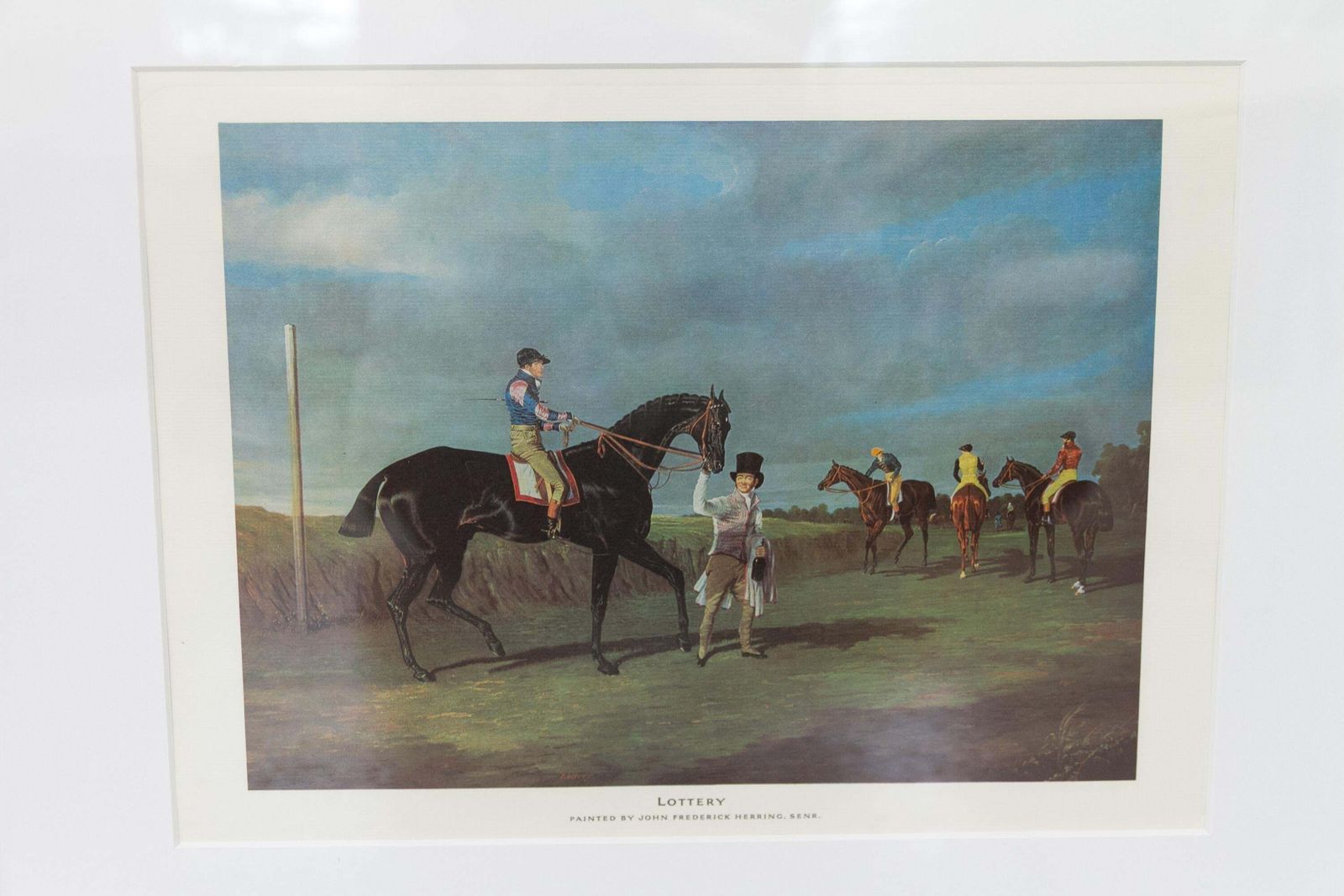 photo furniture Framed Print Of Black Horse "Lottery" By John Frederick Herring, 20th Century.