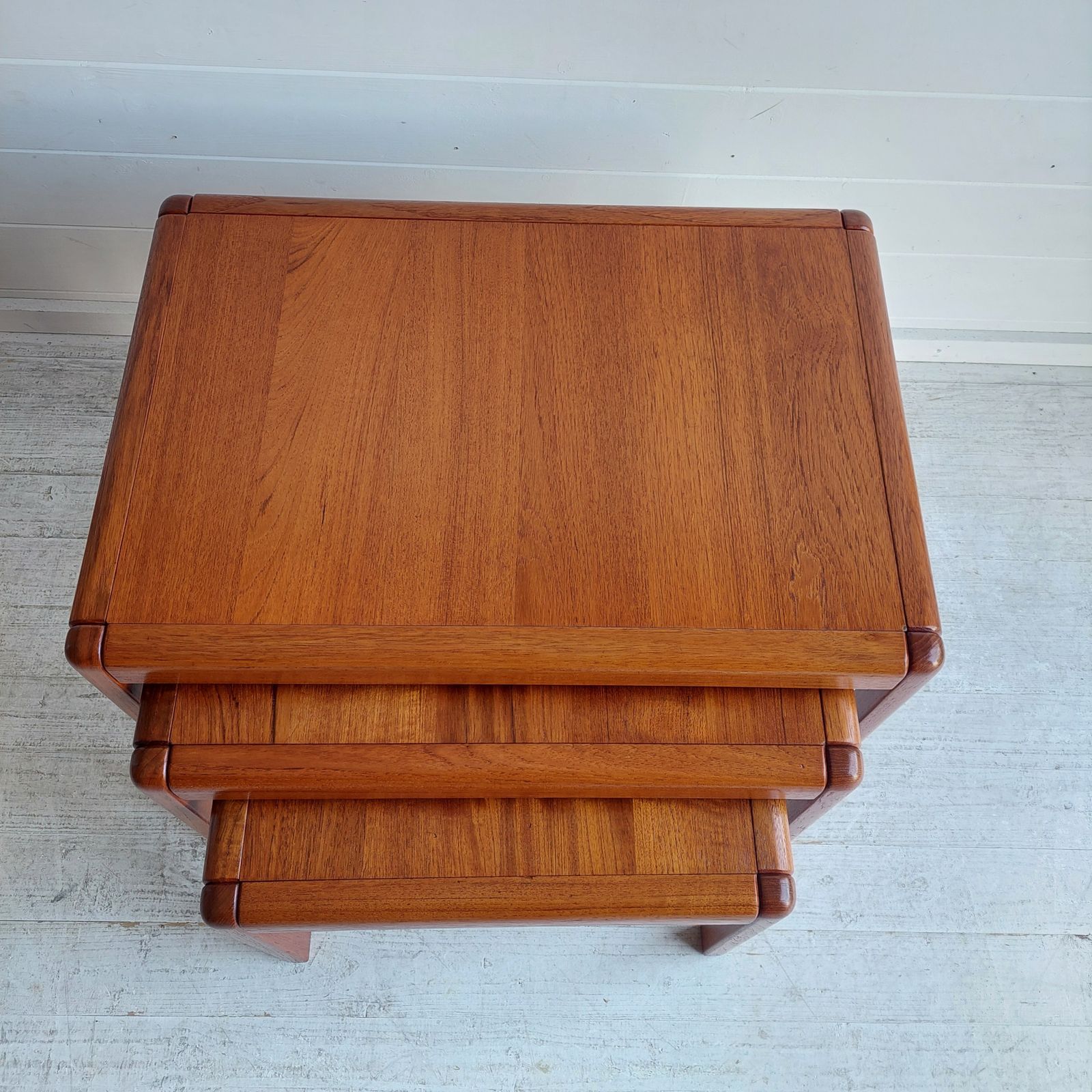 Mid Century Teak Nesting Tables  Danish Nest Of Tables Kai Kristiansen Vildbjerg Møbelfabrik Style 60s Restored photo vinterior
