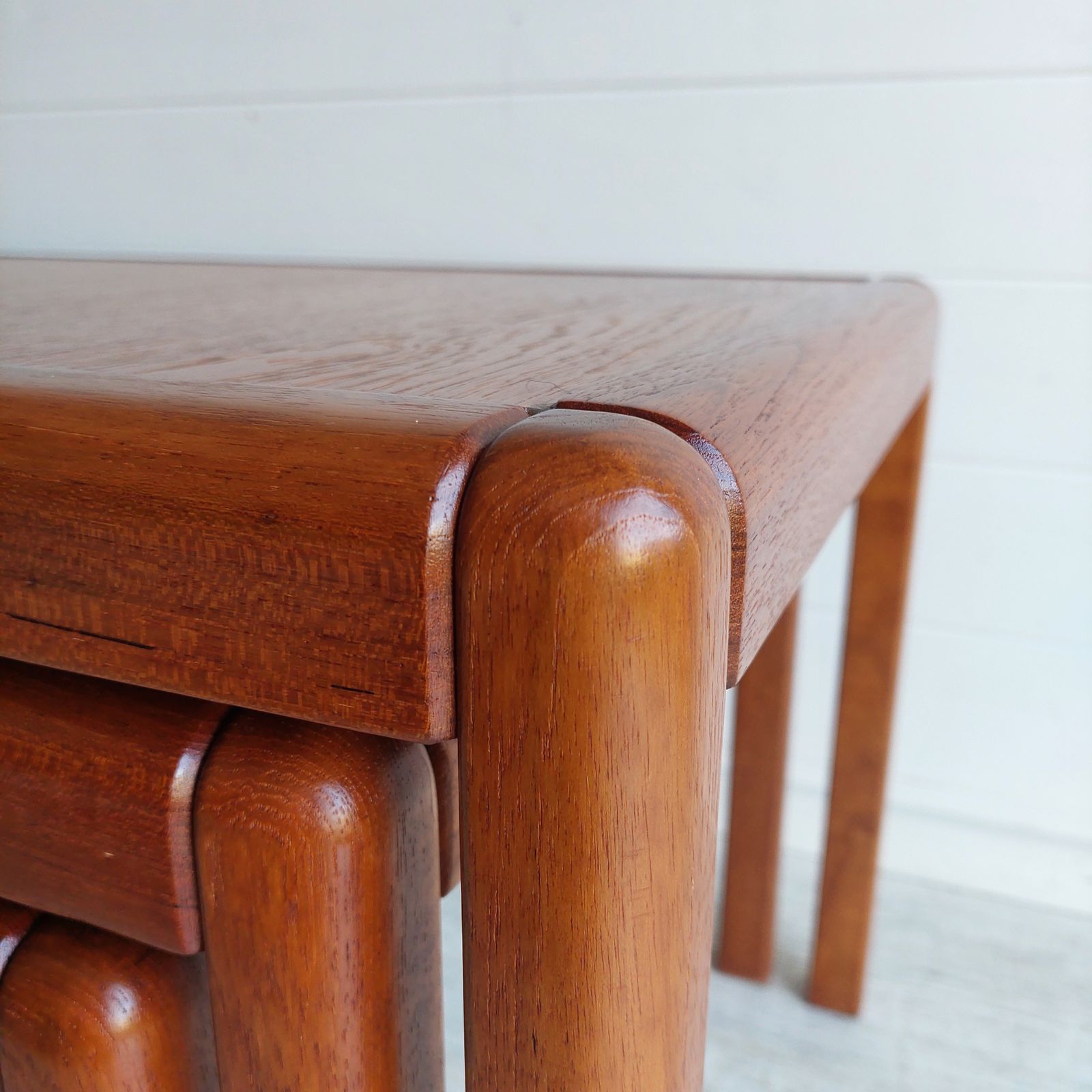 Mid Century Teak Nesting Tables  Danish Nest Of Tables Kai Kristiansen Vildbjerg Møbelfabrik Style 60s Restored photo for sale
