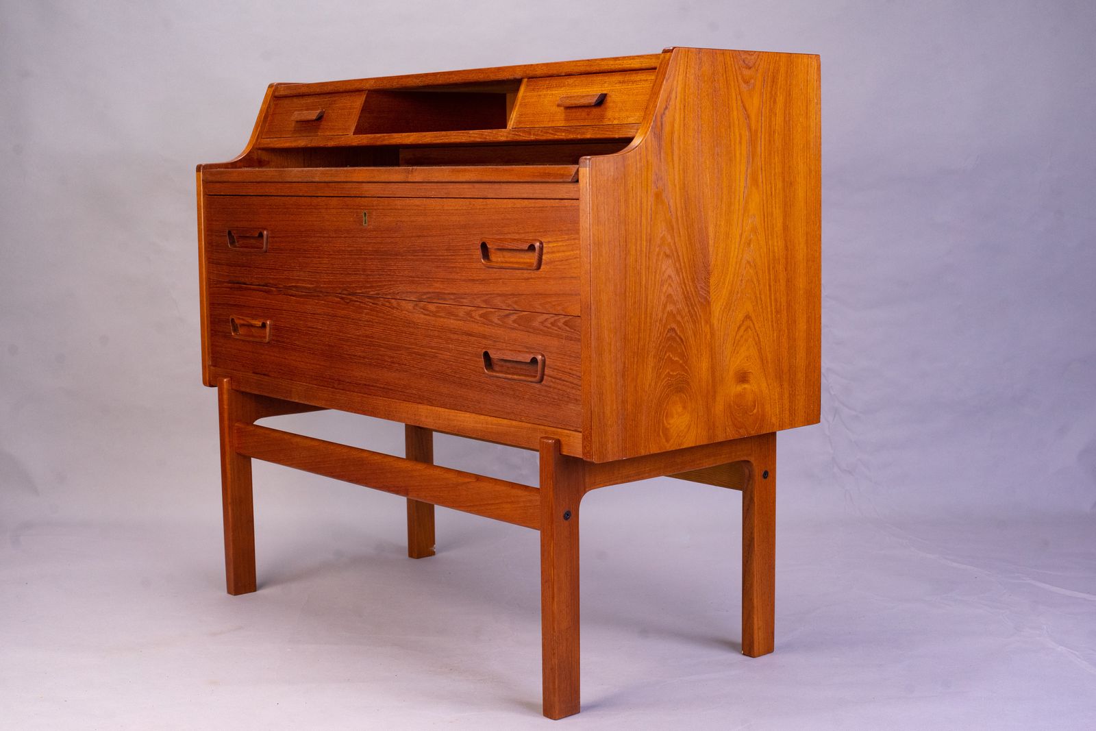 Furniture Vintage Danish Secretaire Desk By Arne Wahl Iversen For Vinde Møbelfabrik 1960s photo