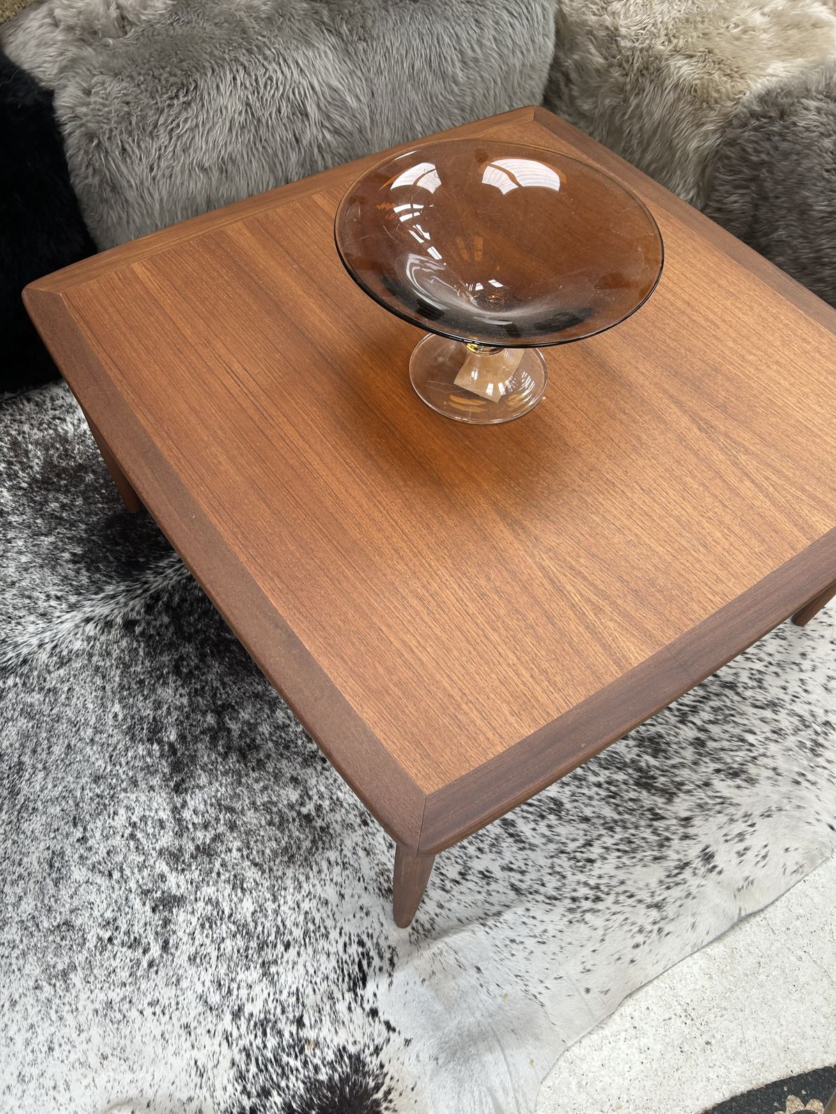 Vintage Square Teak Coffee Table By Ib Kofod Larsen, 1960s. photo buy