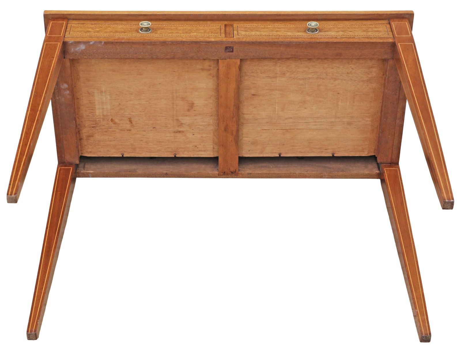 photo for sale Antique Fine Quality Edwardian C.1905 Inlaid Satin & Red Walnut Writing / Dressing Table Desk