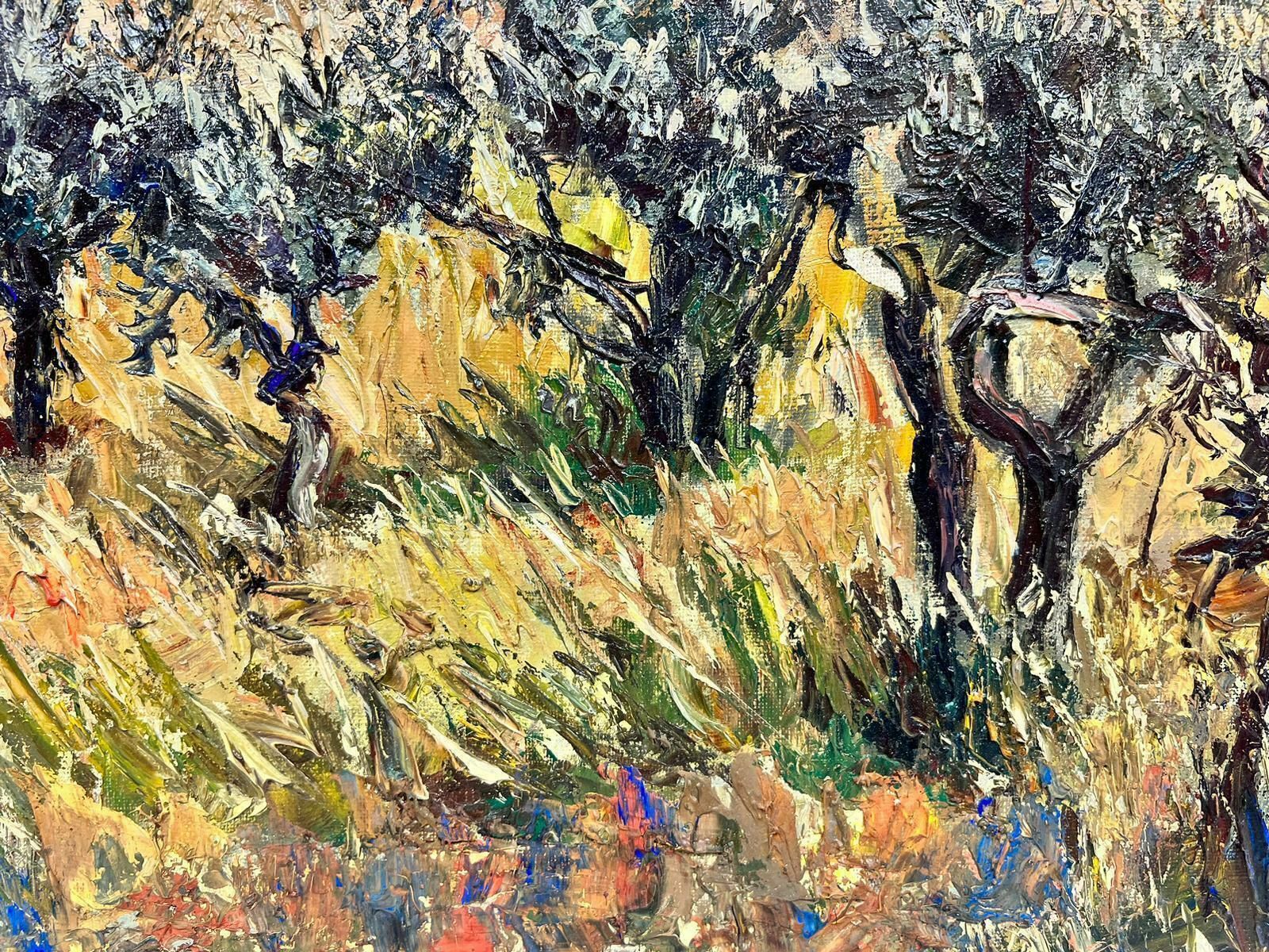 Josine Vignonolive Groves In Provence Village French Post Impressionist Signed Oil 1960's1960's photo vinterior