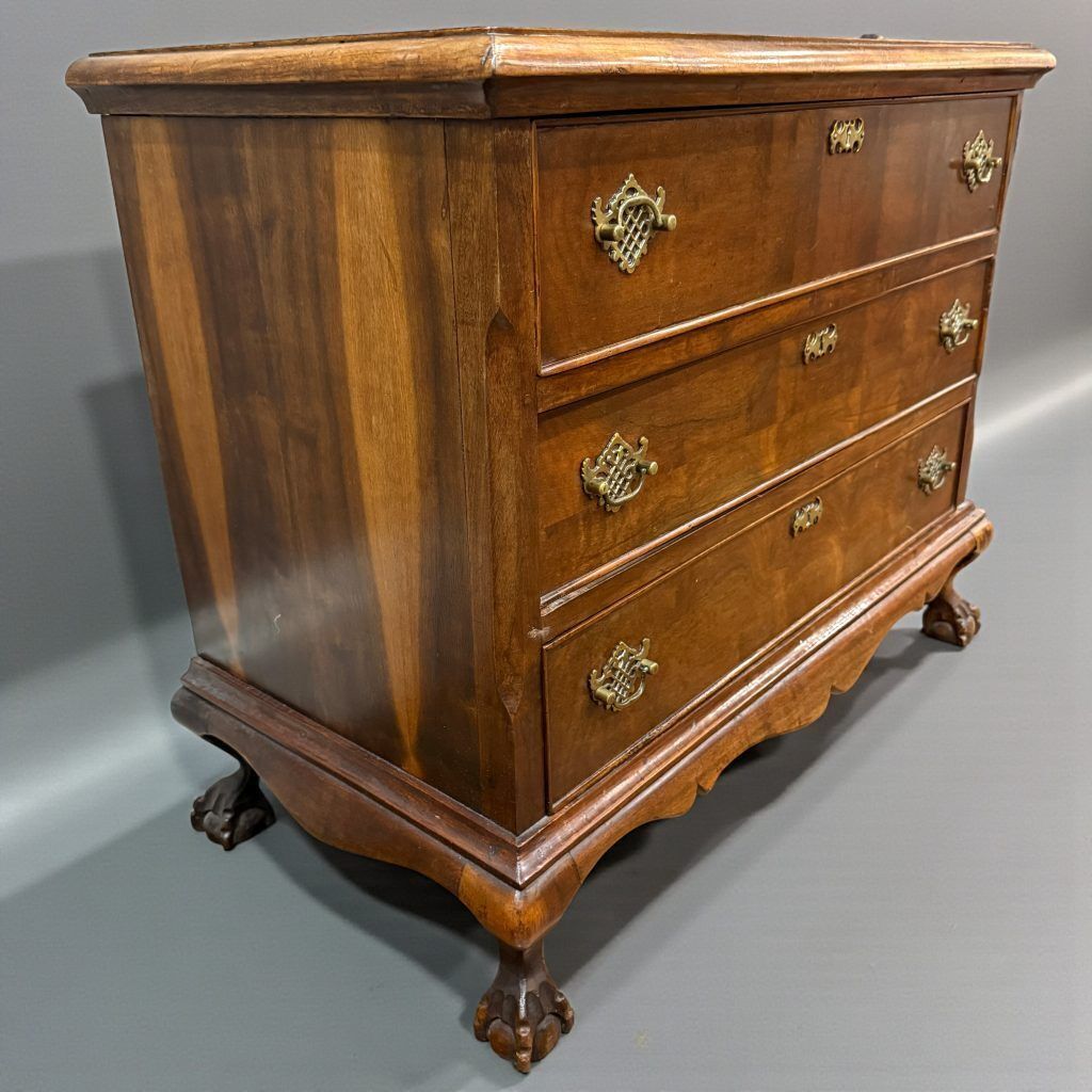 Victorian Style Walnut Veneered Chest Of Drawers Circa 1910 photo for sale
