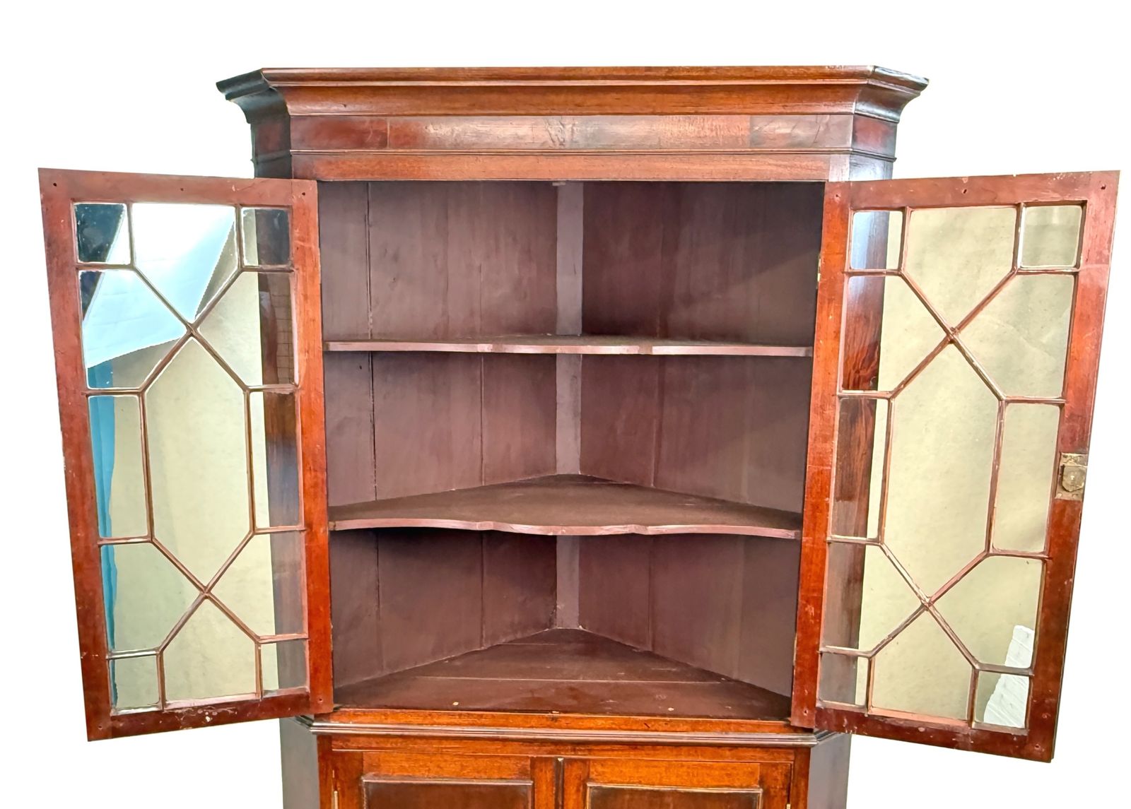 18th Century Georgian Mahogany Double Corner Cabinet (England, Circa 1770) photo buy