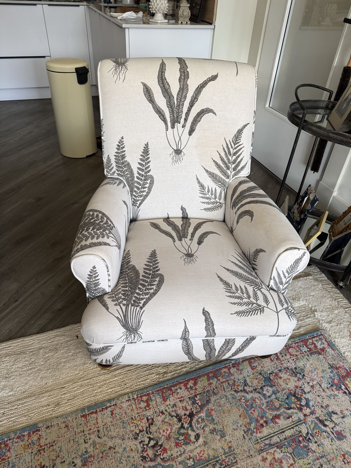 Vintage Cream And Black Upholstered Laura Ashley Armchair photo Furniture