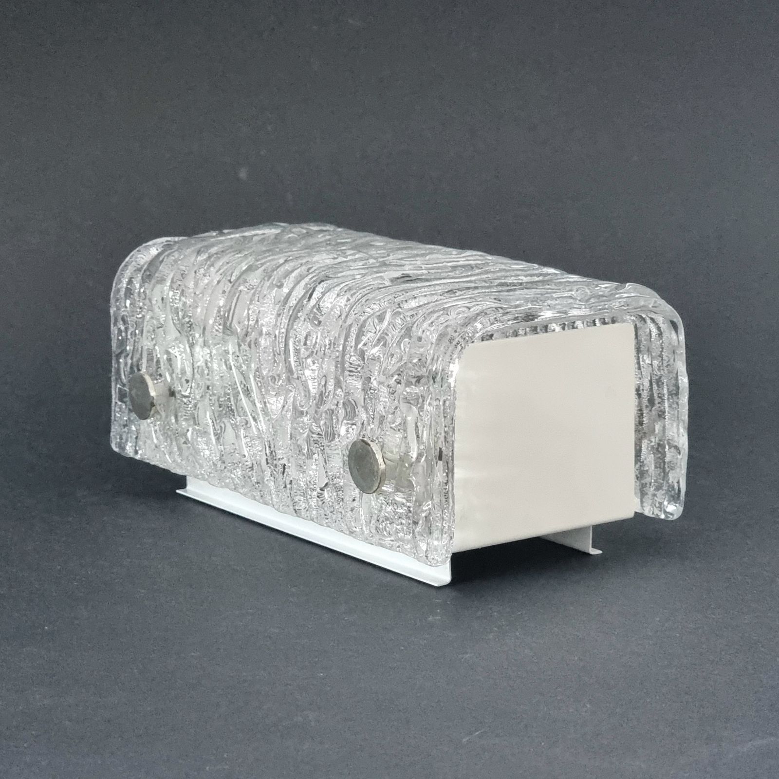 Set Of 3 Mid Century Modern Murano Ice Glass Wall Lights From Kaiser Leuchten, Germany, 1960s photo buy