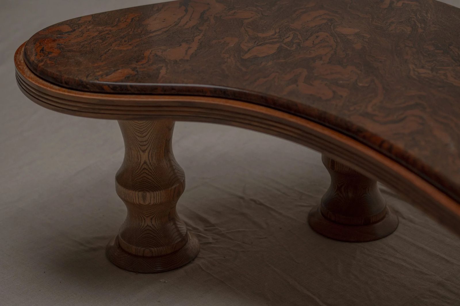 Rare Boomerang Shaped Coffee Table, Belgium 1970 photo 2750.0