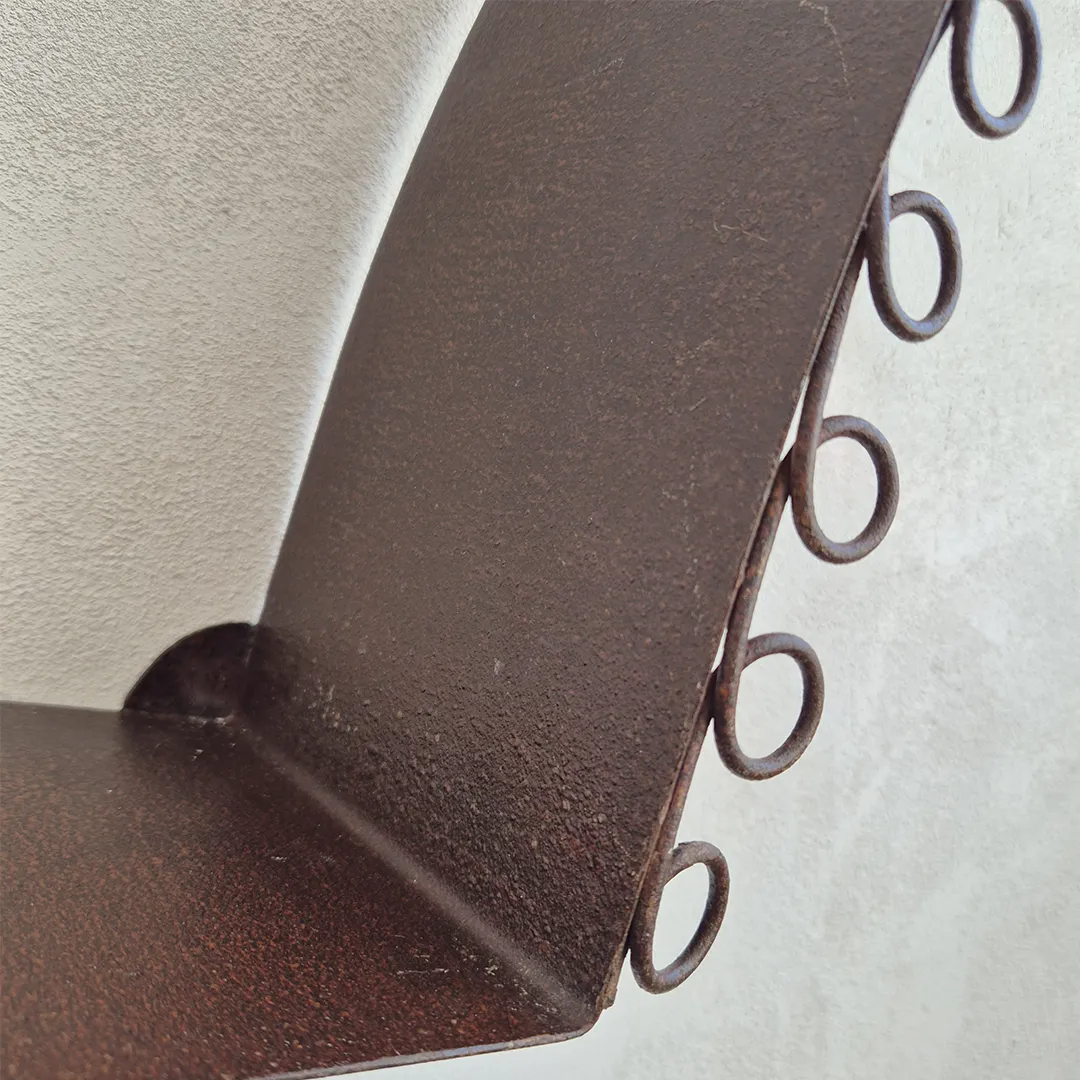 1970's French Metal Shelf: Mid Century Modernist Brutalist Postmodern Style photo Furniture