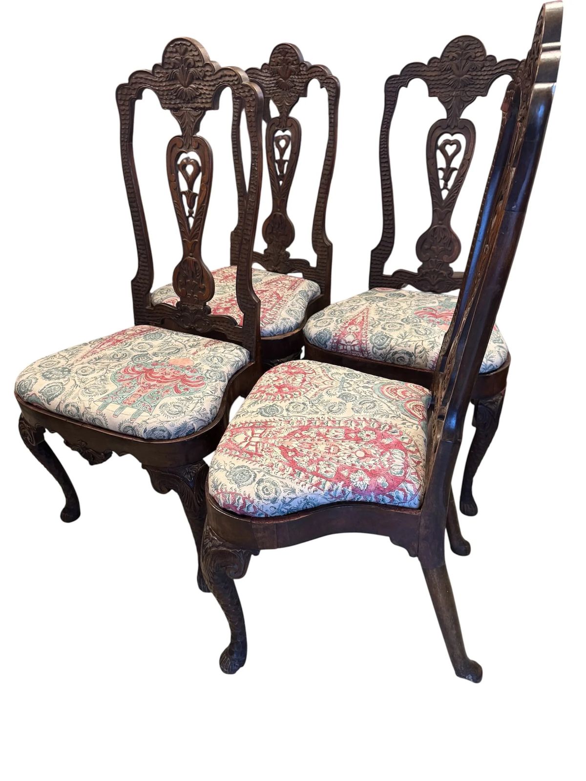 Antique 18th Century Georgian Set Of Four Dining Chairs In The Manner Of Daniel Marot   Recovered Upholstery photo furniture