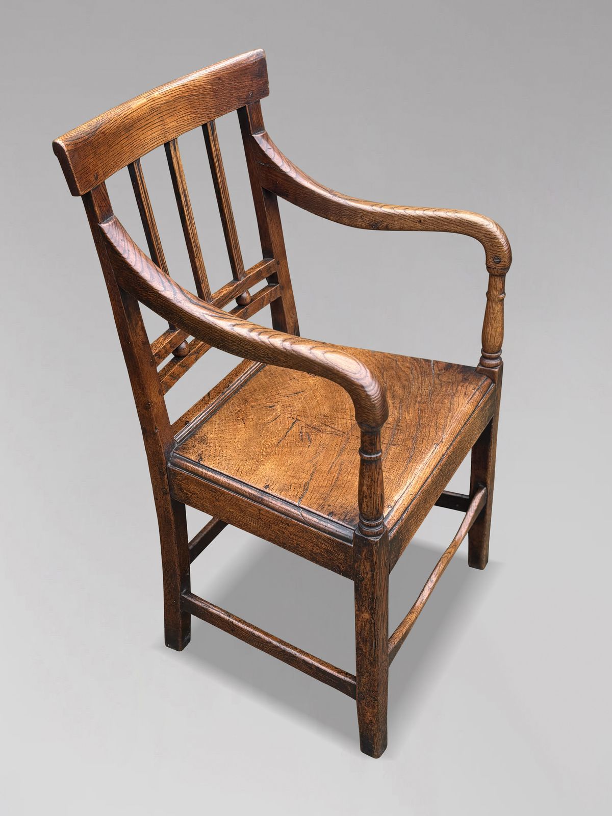 Furniture Late 18th Century George III Period Elm Country House Armchair photo