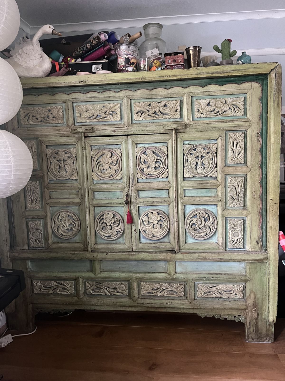 Rare Antique Statement Hand Carved Cabinet Furniture photo 800.0