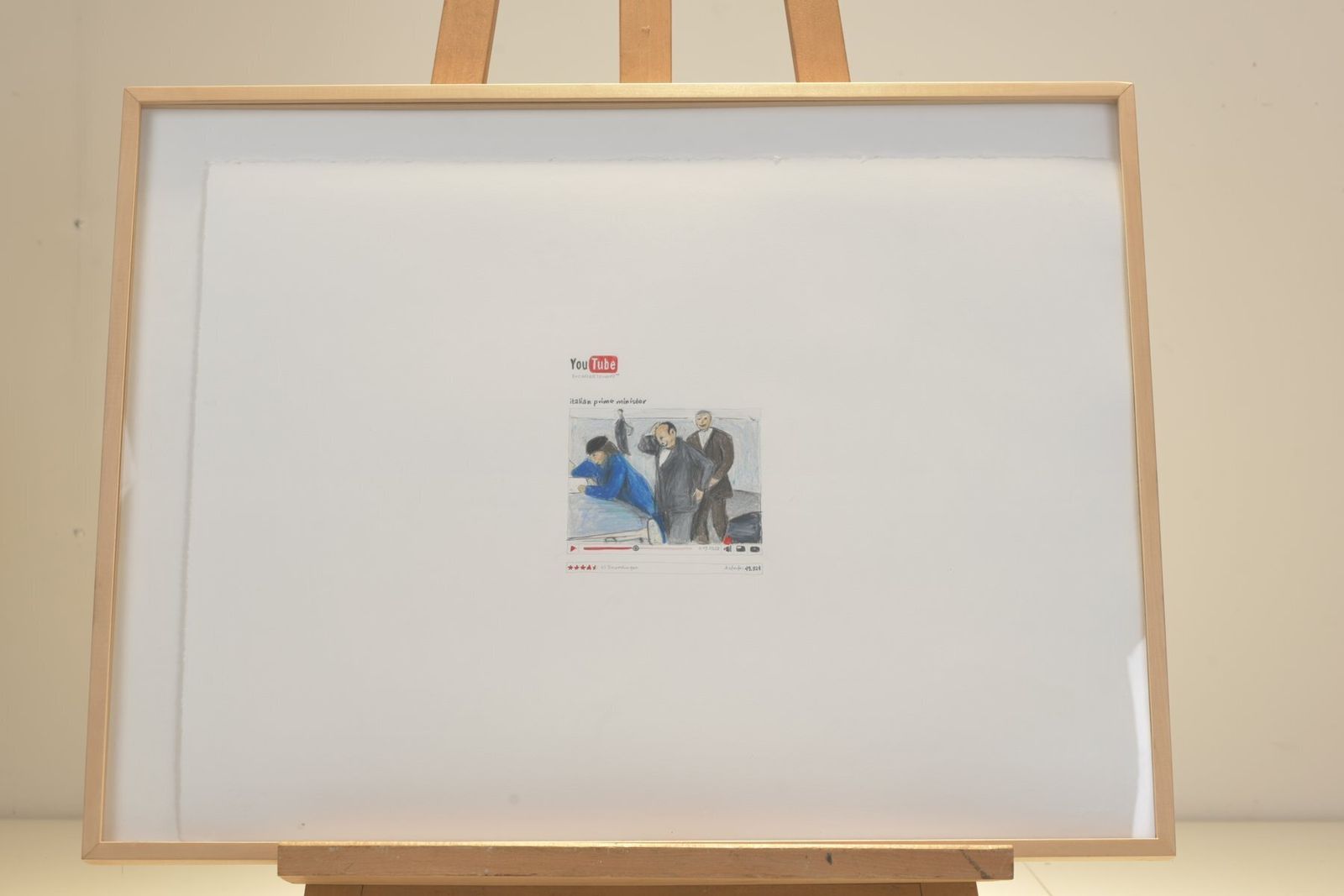 Italian Prime Minister On Youtube Drawing On Vellum Illegibly Signed 2009