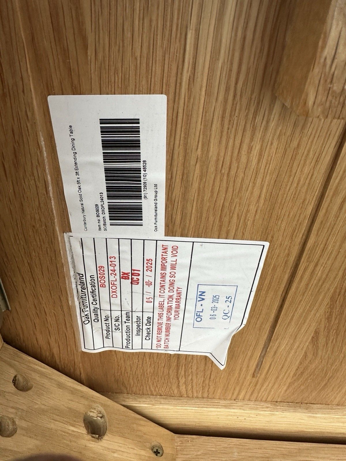 Oak Furnitureland Canterbury Natraul Finish Dining Extending Dining Top Only photo furniture