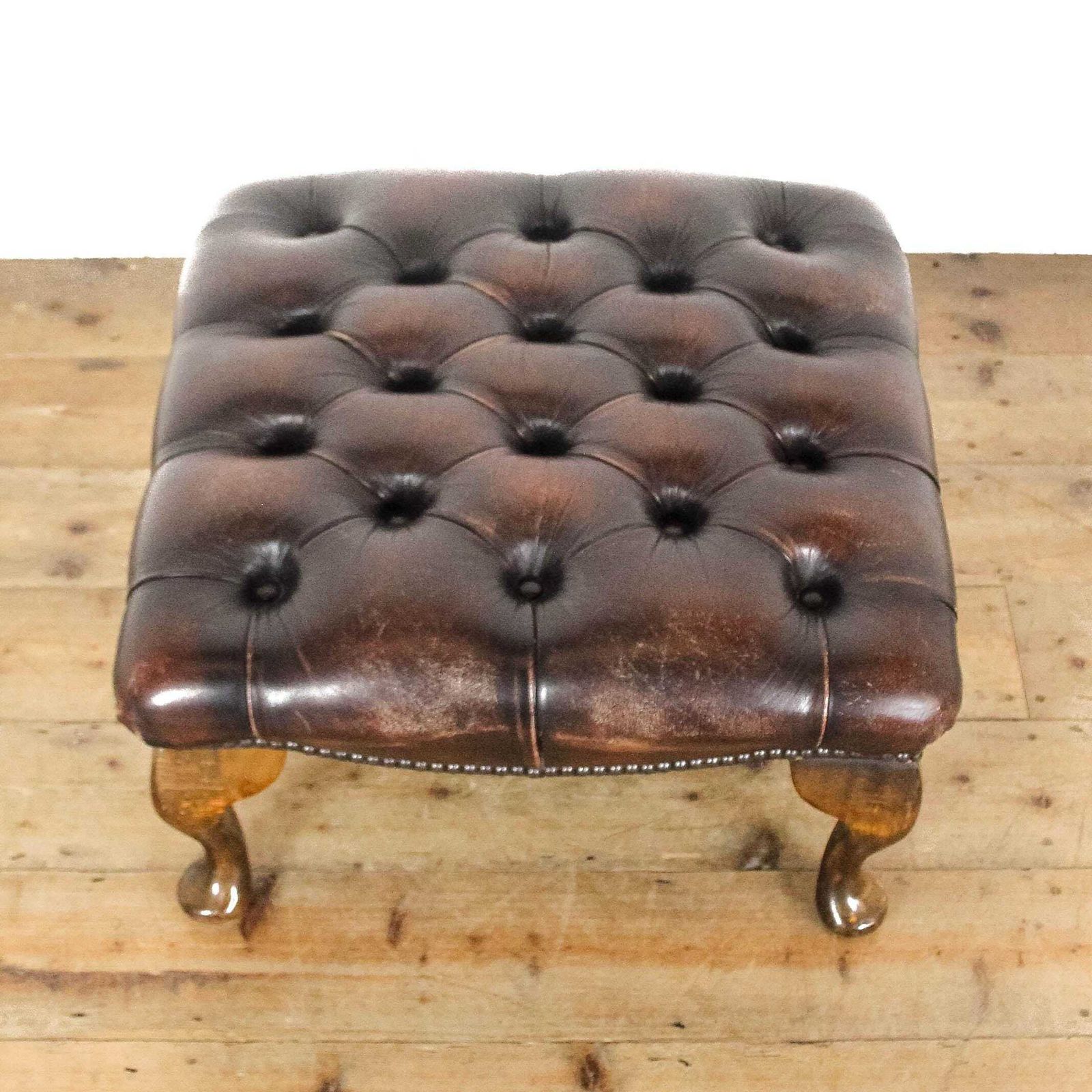 Vintage Leather Chesterfield Footstool | Vintage Furniture | Antique Stool | Stools photo vinterior
