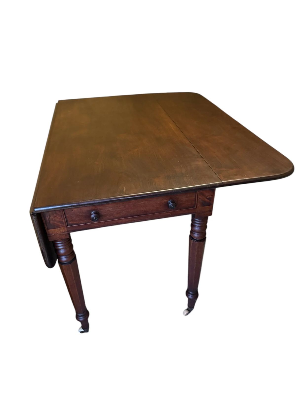 Antique Victorian Mahogany Country House Drop Leaf Table On Castors photo buy