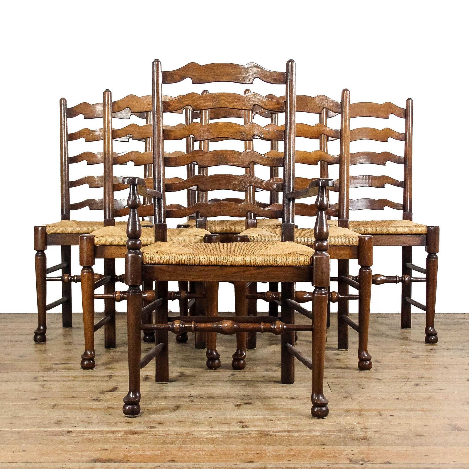 Set Of Six Traditional Rush Seat Chairs | Set Of Chairs | Antique Chairs | Dining Chairs | Kitchen Chairs