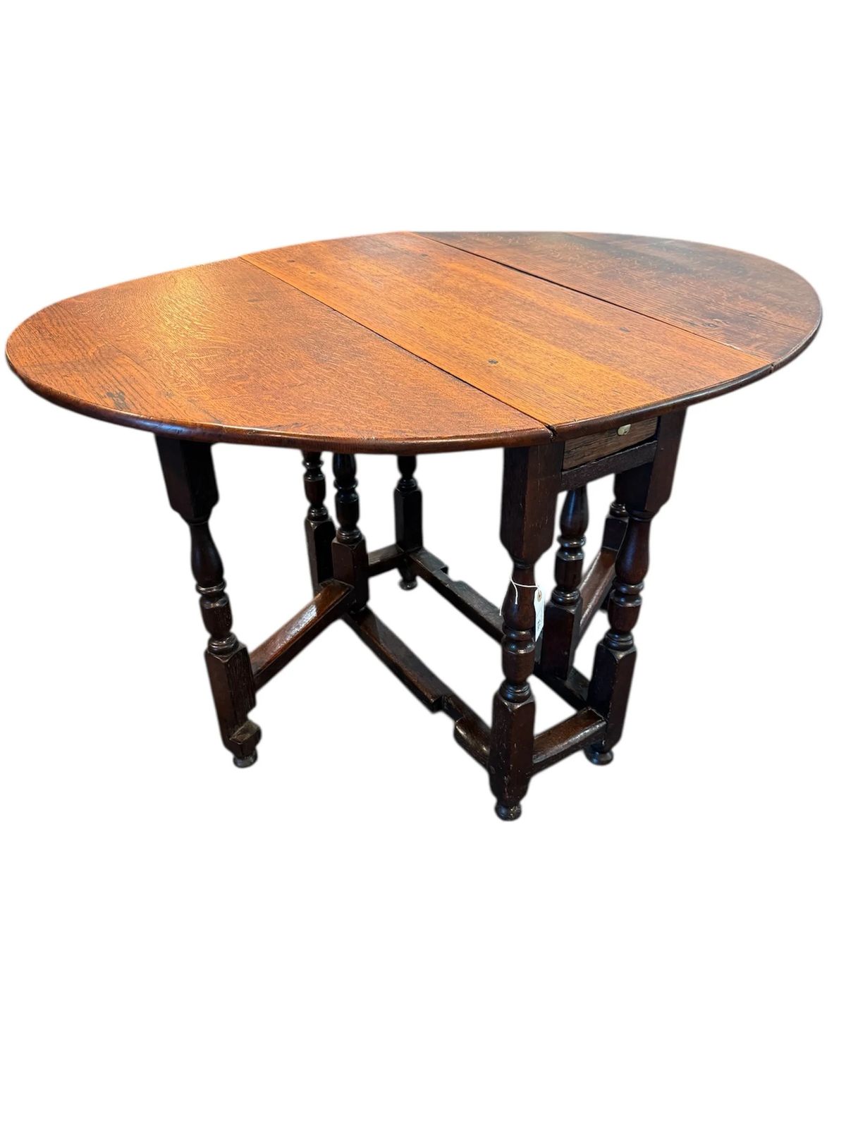 Antique Georgian George III Solid Oak Drop Leaf Gate Leg Small Table