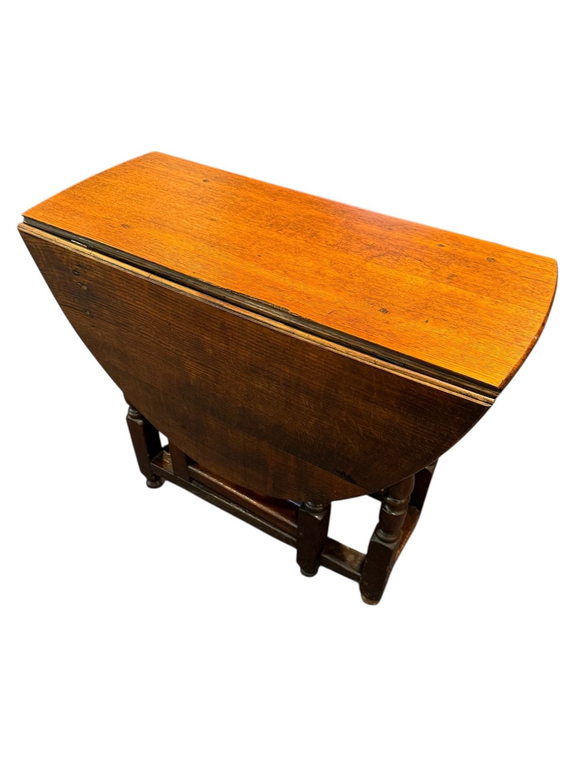 Antique Georgian George III Solid Oak Drop Leaf Gate Leg Small Table photo furniture