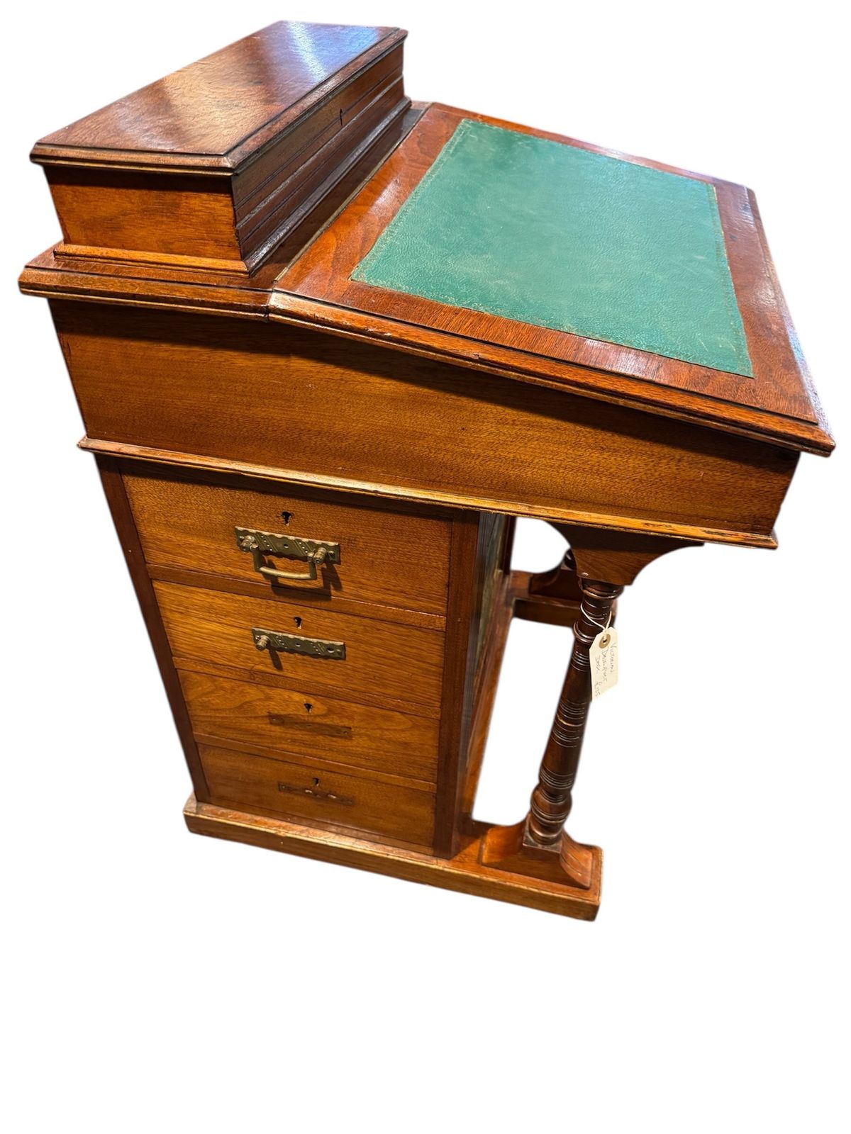Victorian Golden Mahogany Davenport Desk With Painted Insert photo furniture