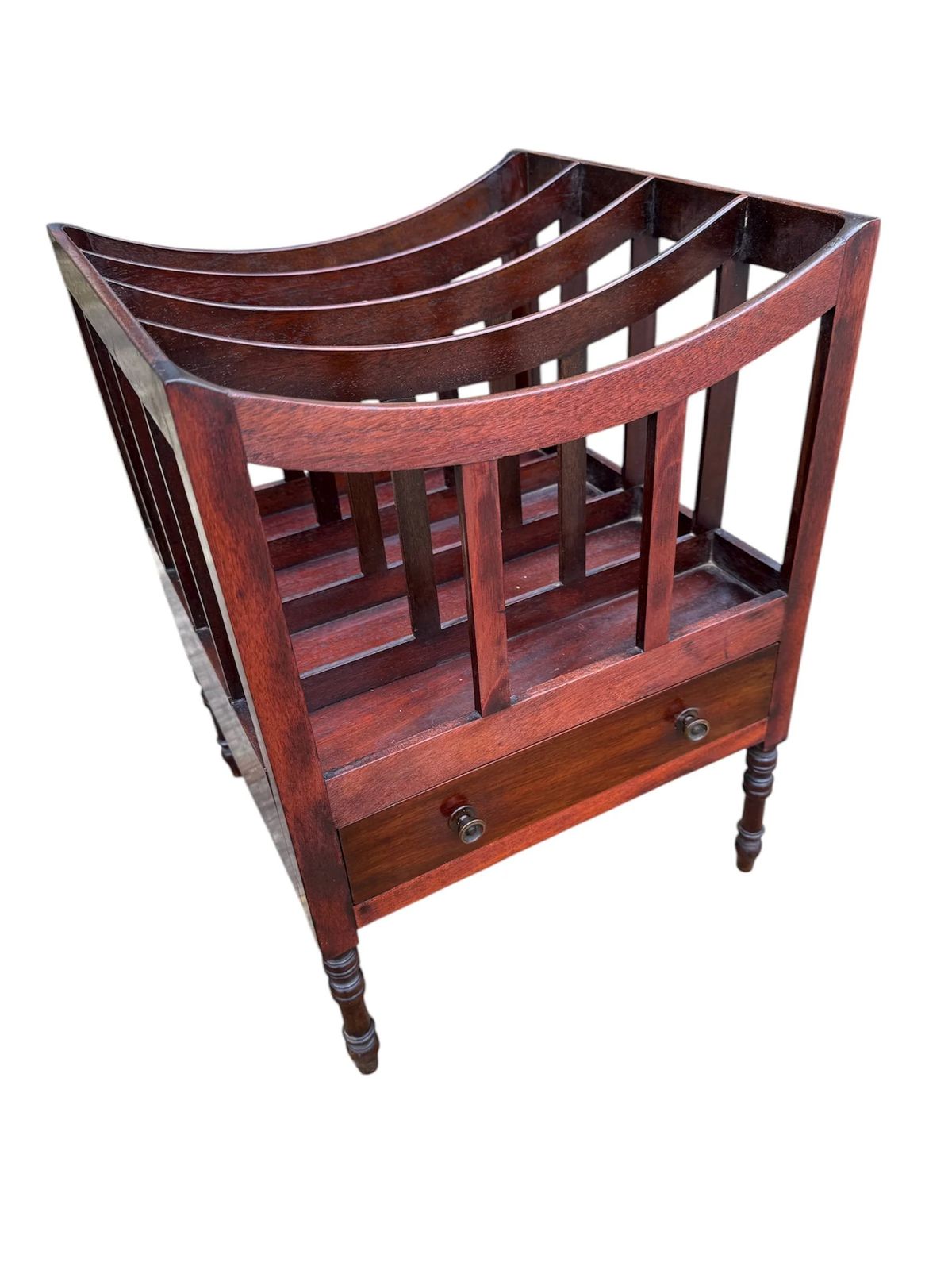 Antique Elegant Regency Period Mahogany Canterbury With Single Drawer photo furniture