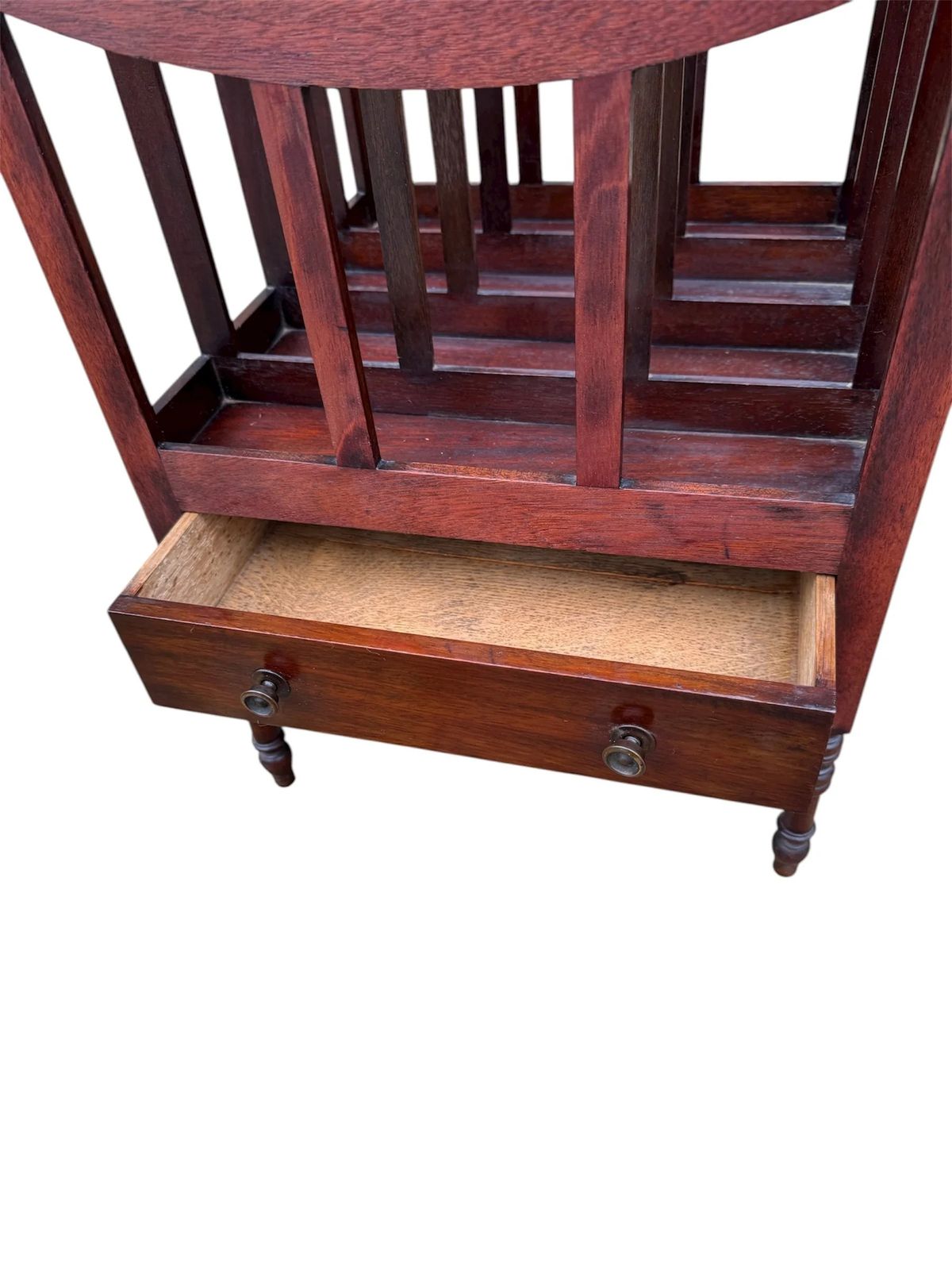 Antique Elegant Regency Period Mahogany Canterbury With Single Drawer photo Home Decor