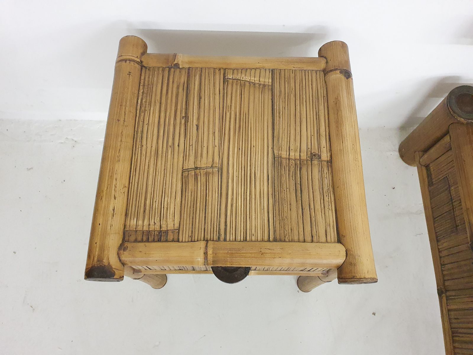 Bamboo Two Person Bed 180 X 210 Cm With Night Stands photo vintage