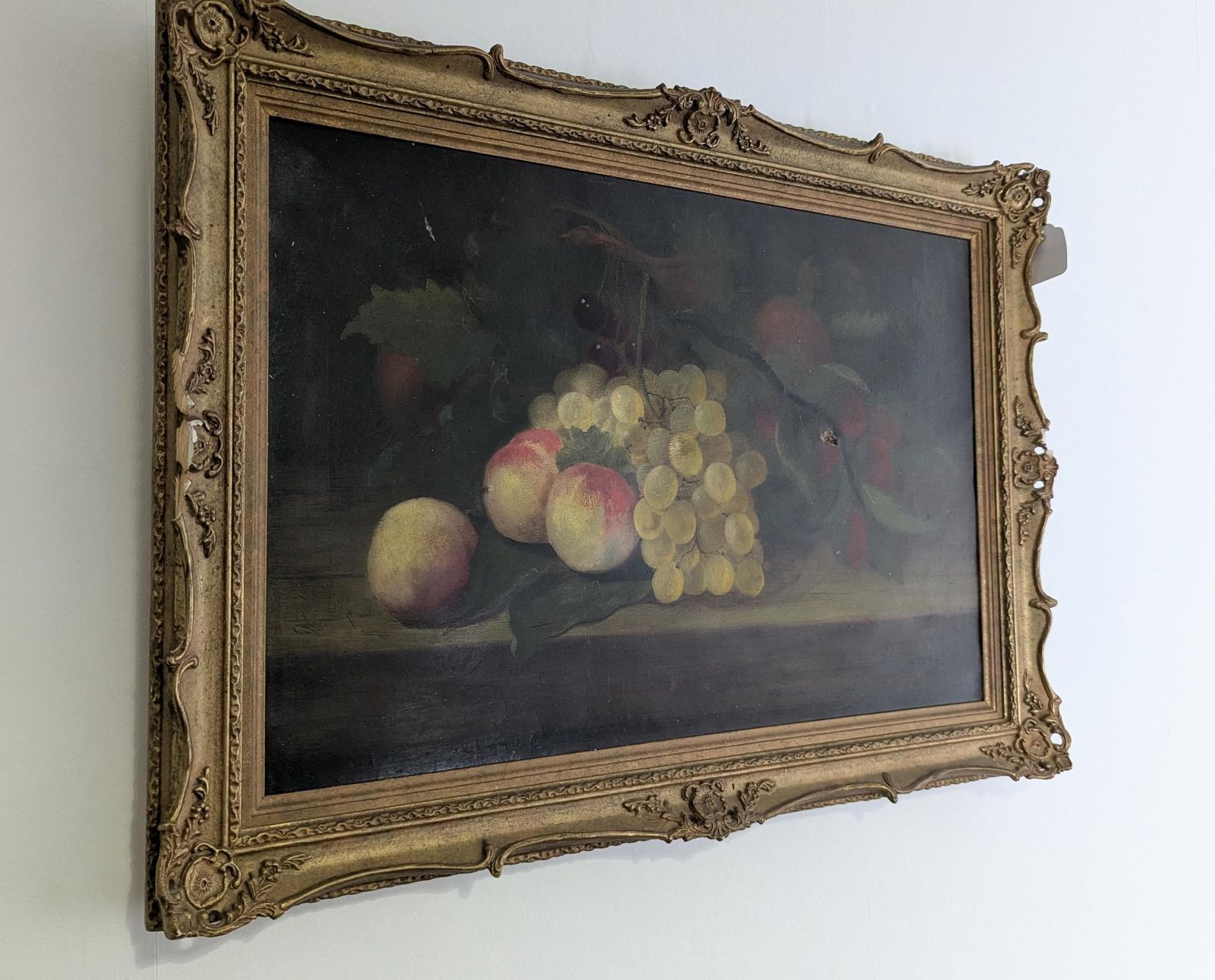 Antique Oil Painting, Still Life, Fruit photo furniture
