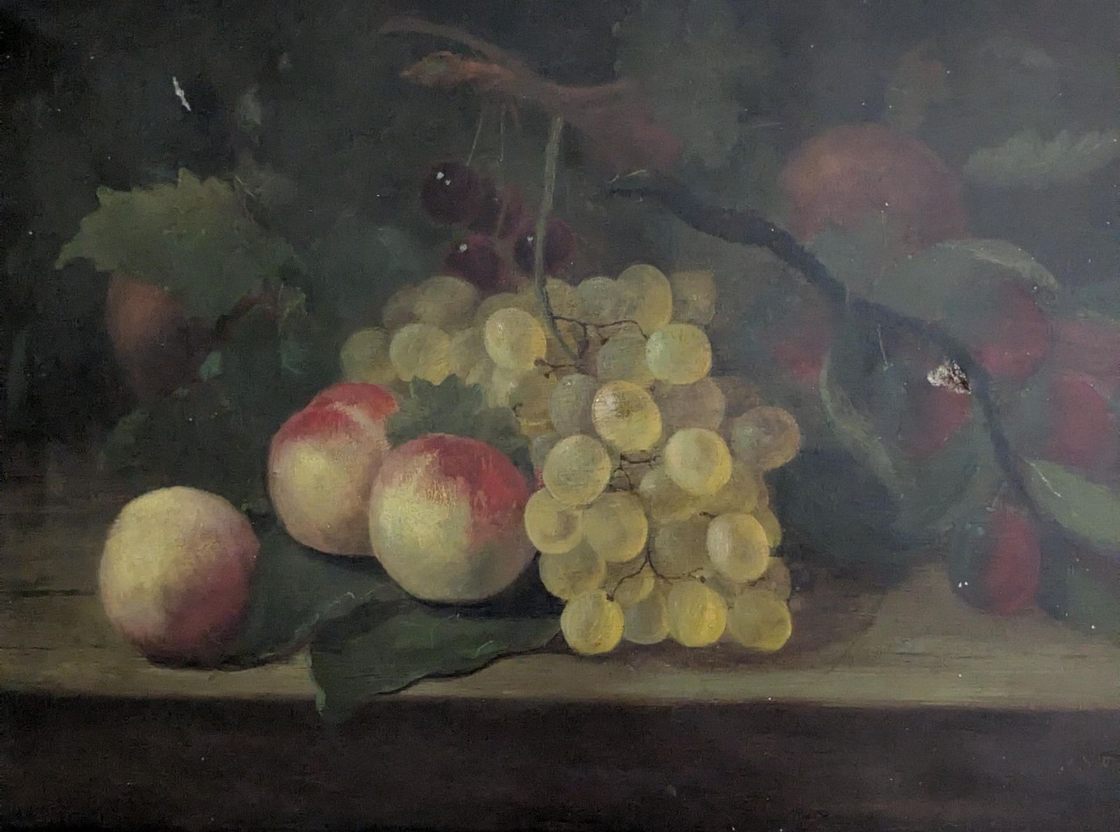 photo for sale Antique Oil Painting, Still Life, Fruit