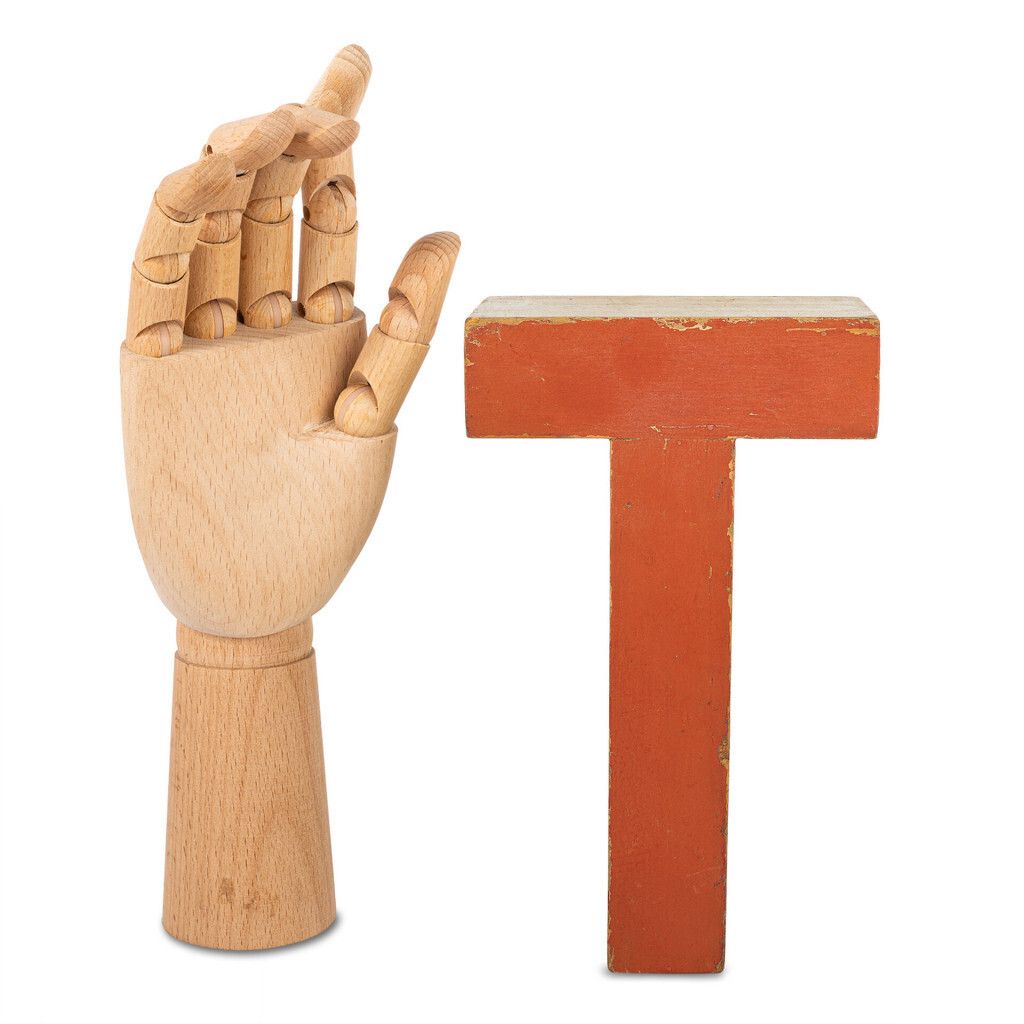 Wooden Letter "T", 1990s, Vintage photo furniture